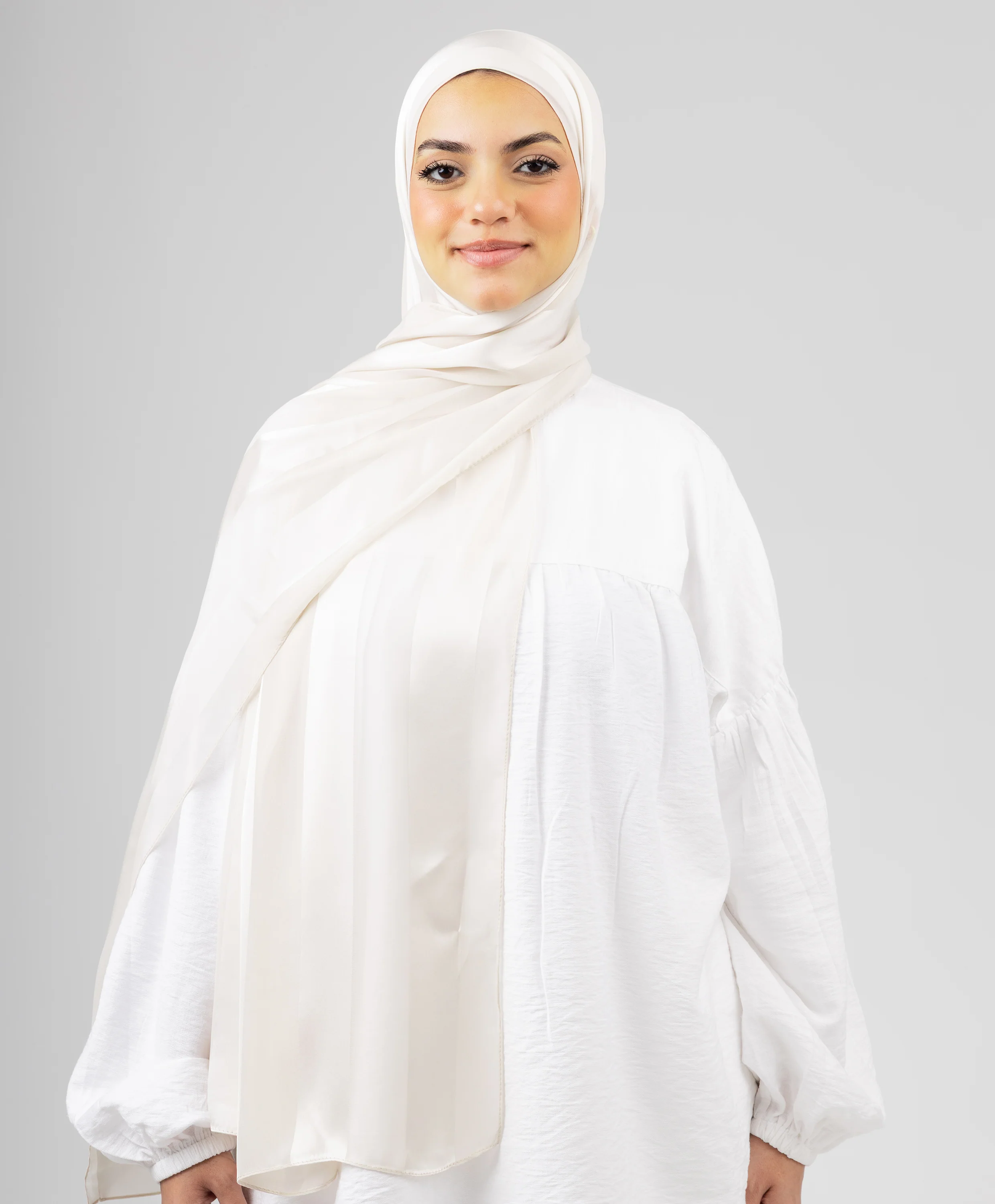 Abstract Satin Chiffon Scarf - Image 17