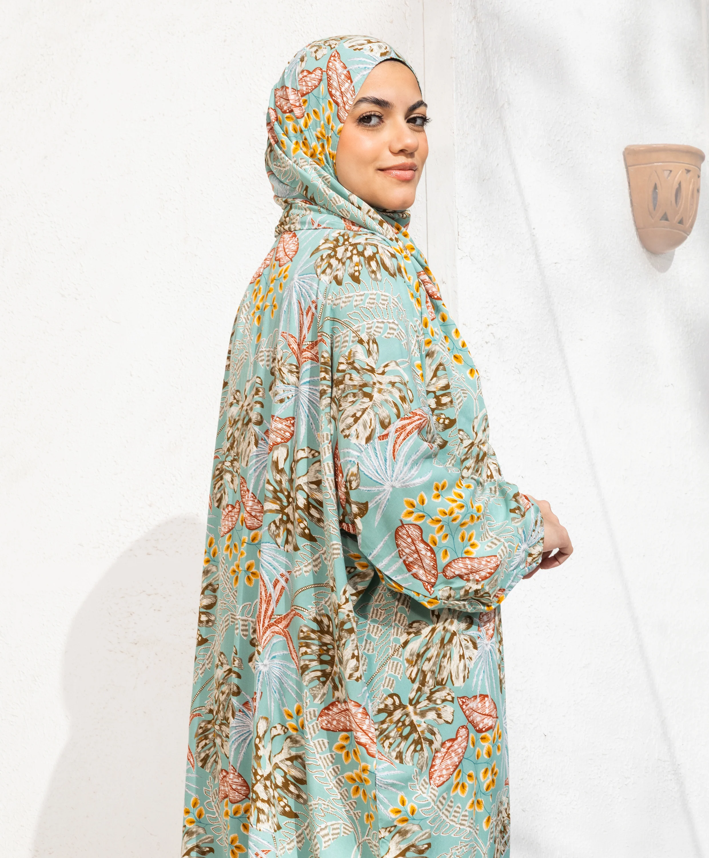 Aqua Floral Viscose Isdal - Image 2