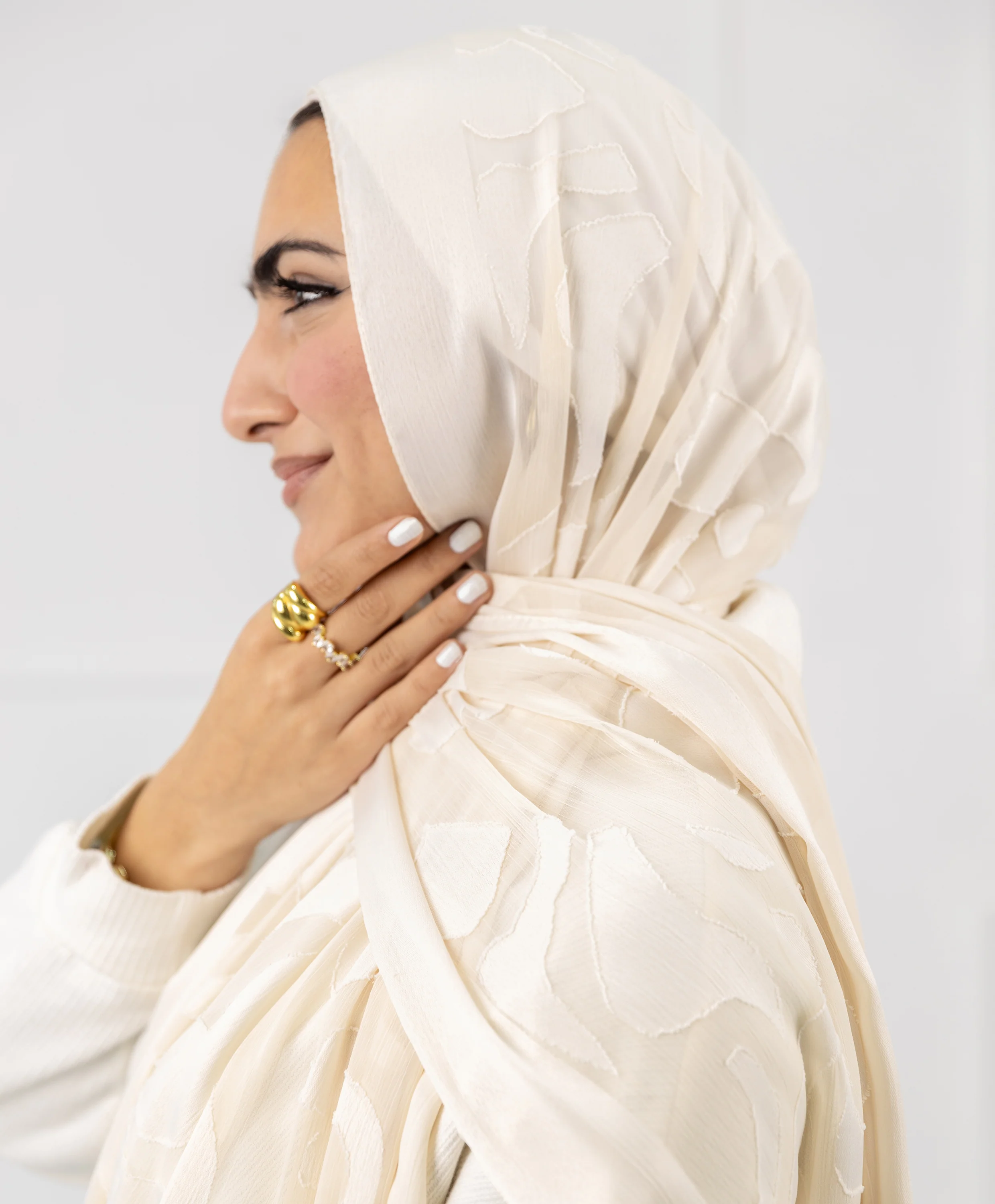 Cut-Out Chiffon Scarf - Image 4