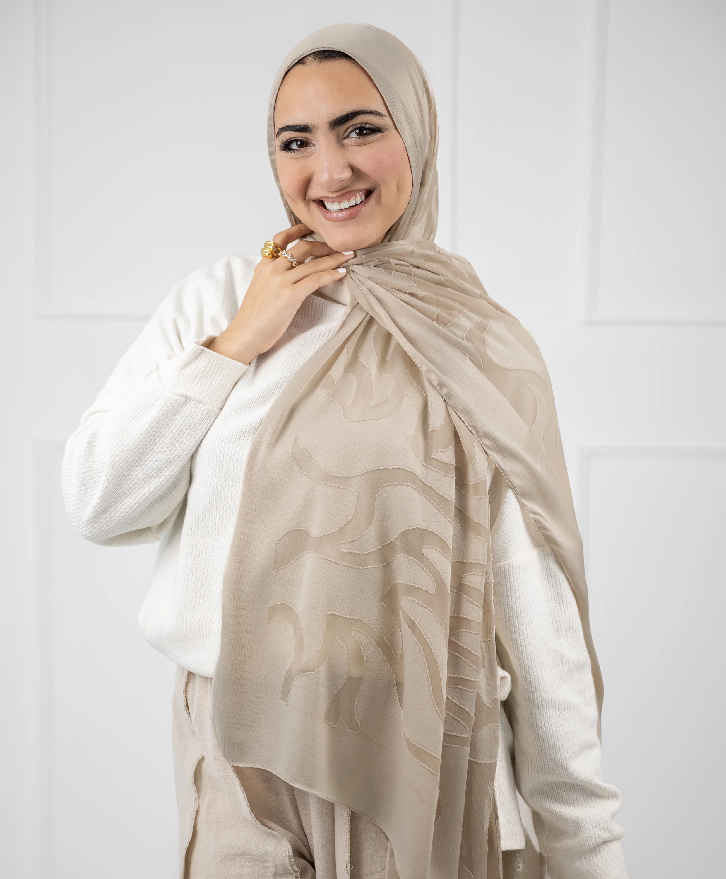 Cut-Out Chiffon Scarf - Image 7