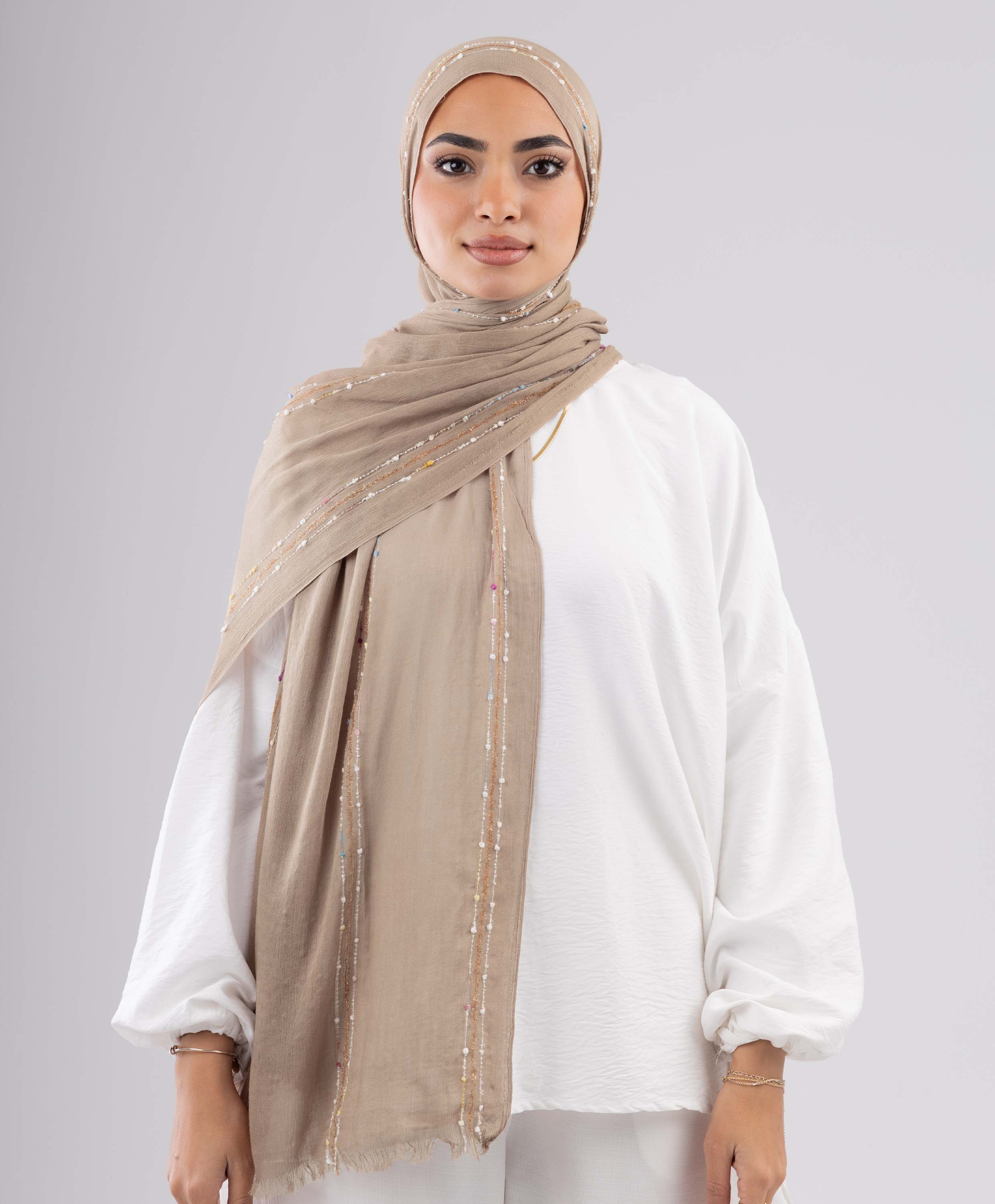Embroidered Linen Scarf - Image 16