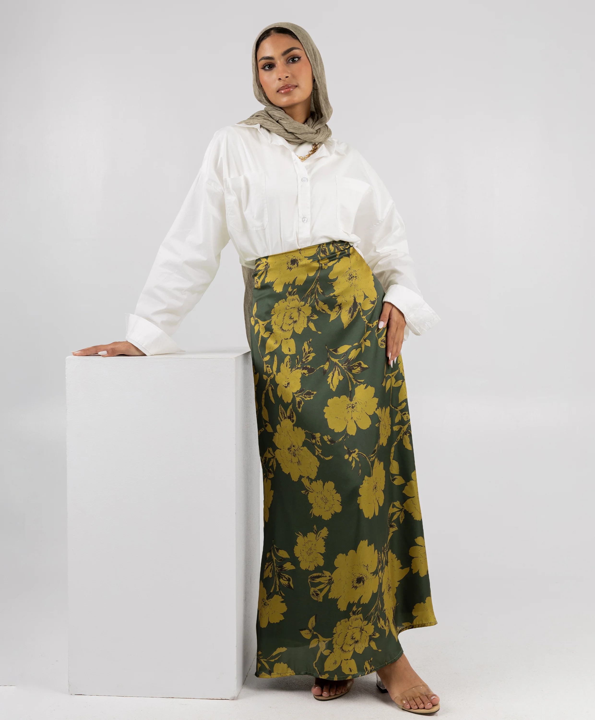 Floral Satin Skirt - Image 4