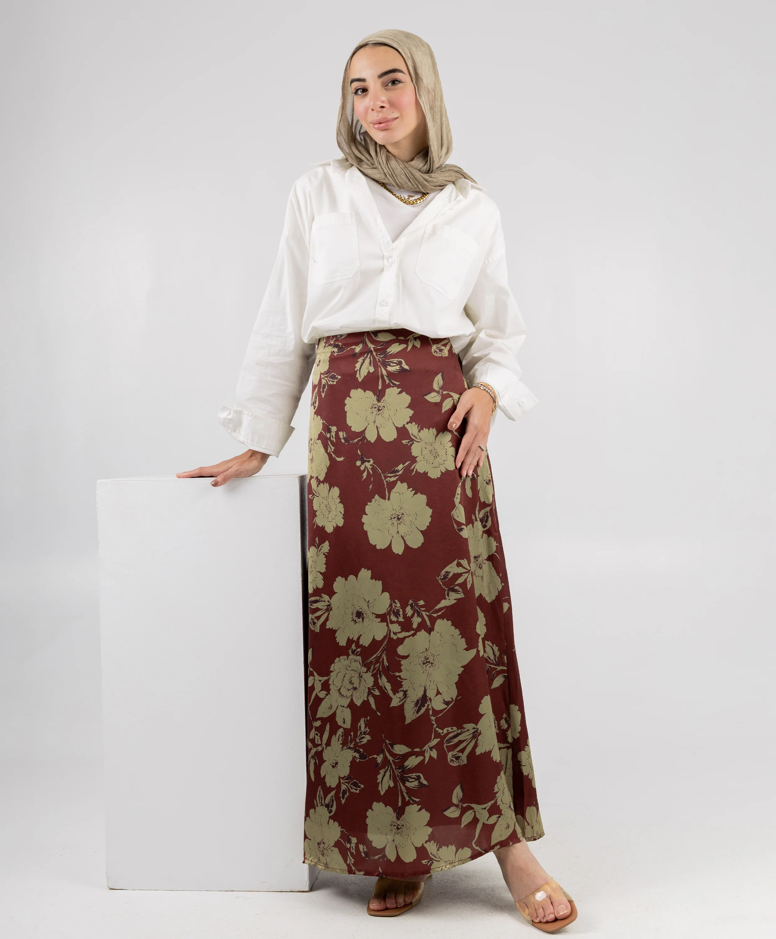 Floral Satin Skirt - Image 5