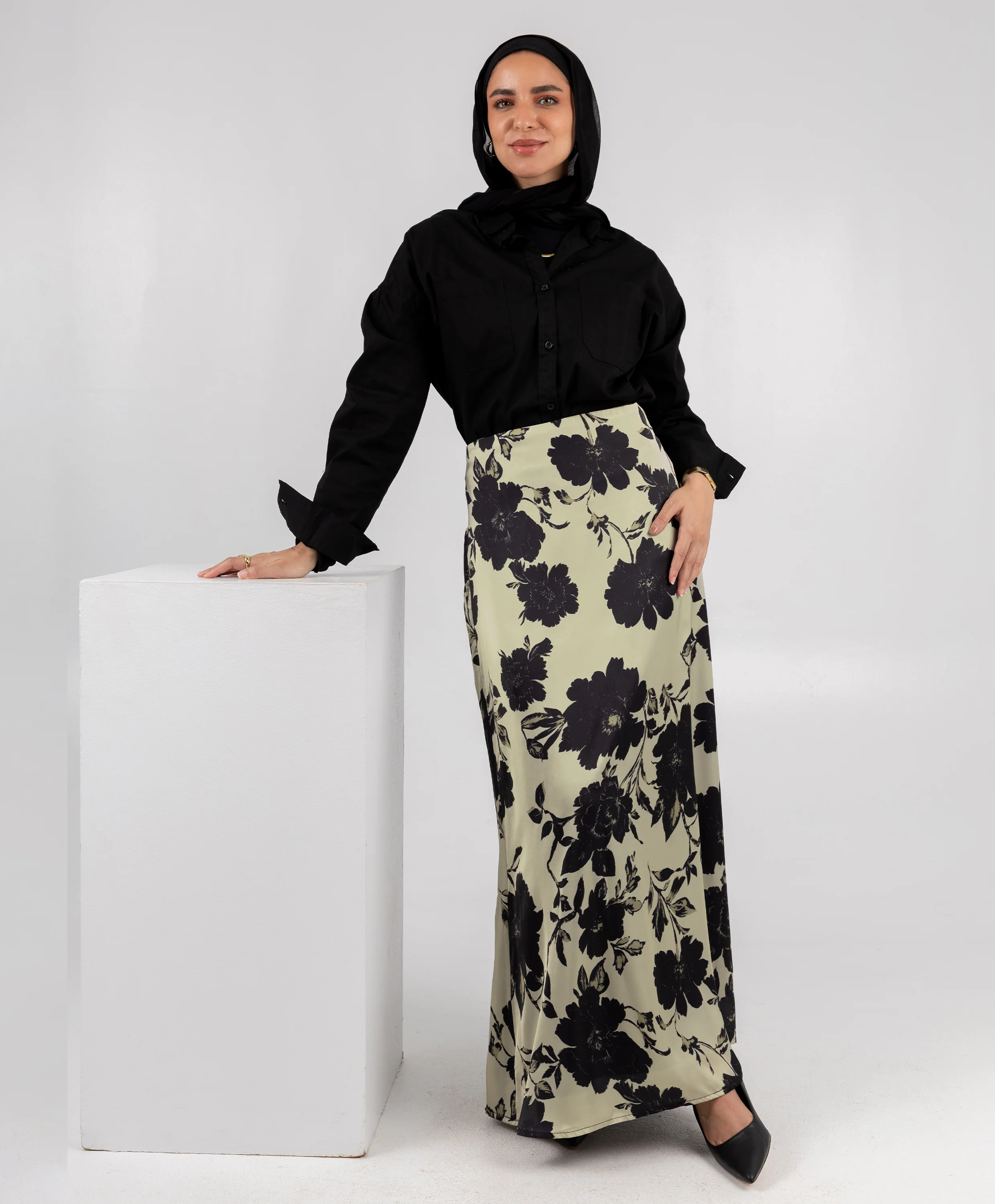 Floral Satin Skirt - Image 6