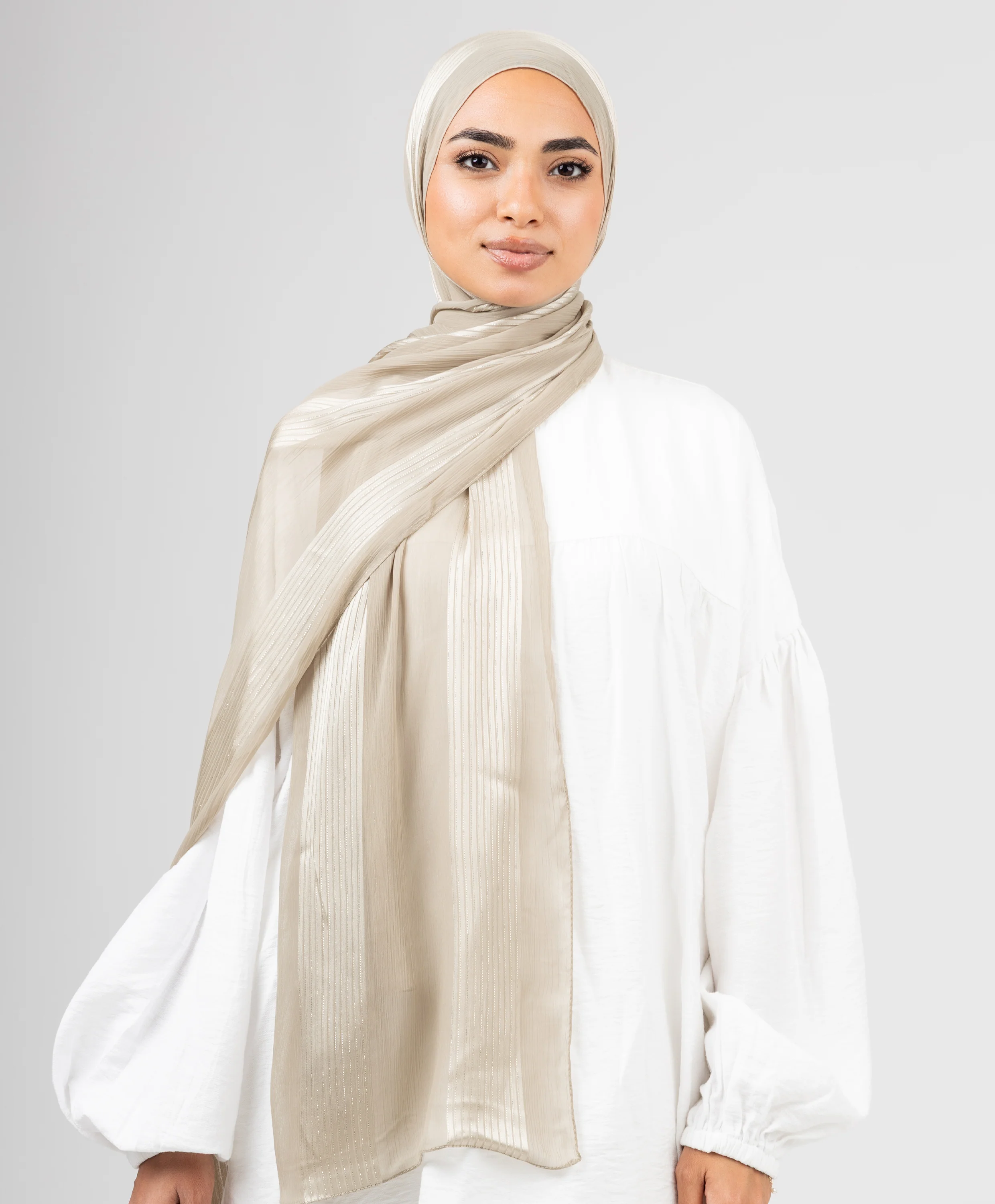 Glittery Crinkle Satin Chiffon Scarf - Image 11