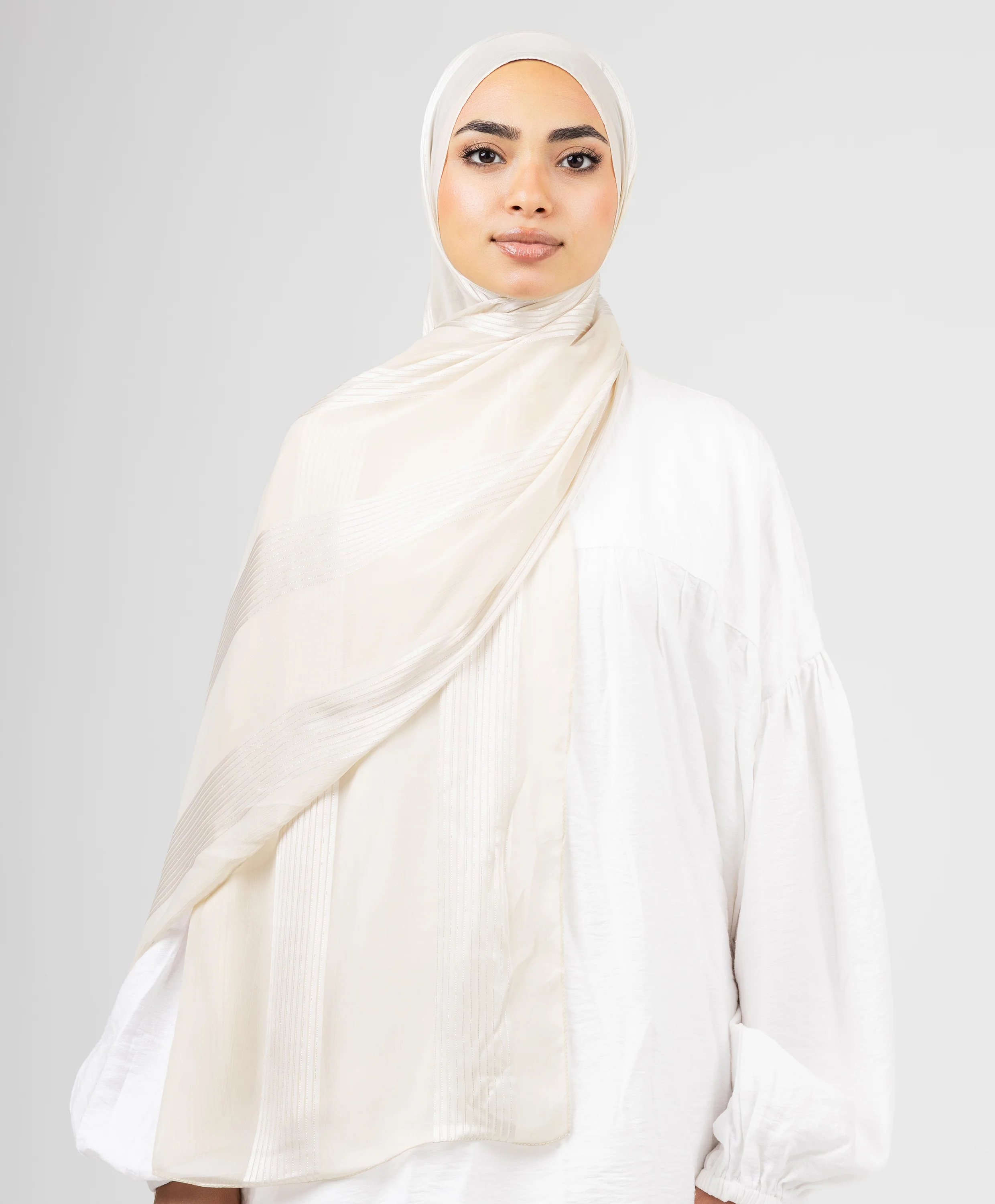 Glittery Crinkle Satin Chiffon Scarf - Image 12