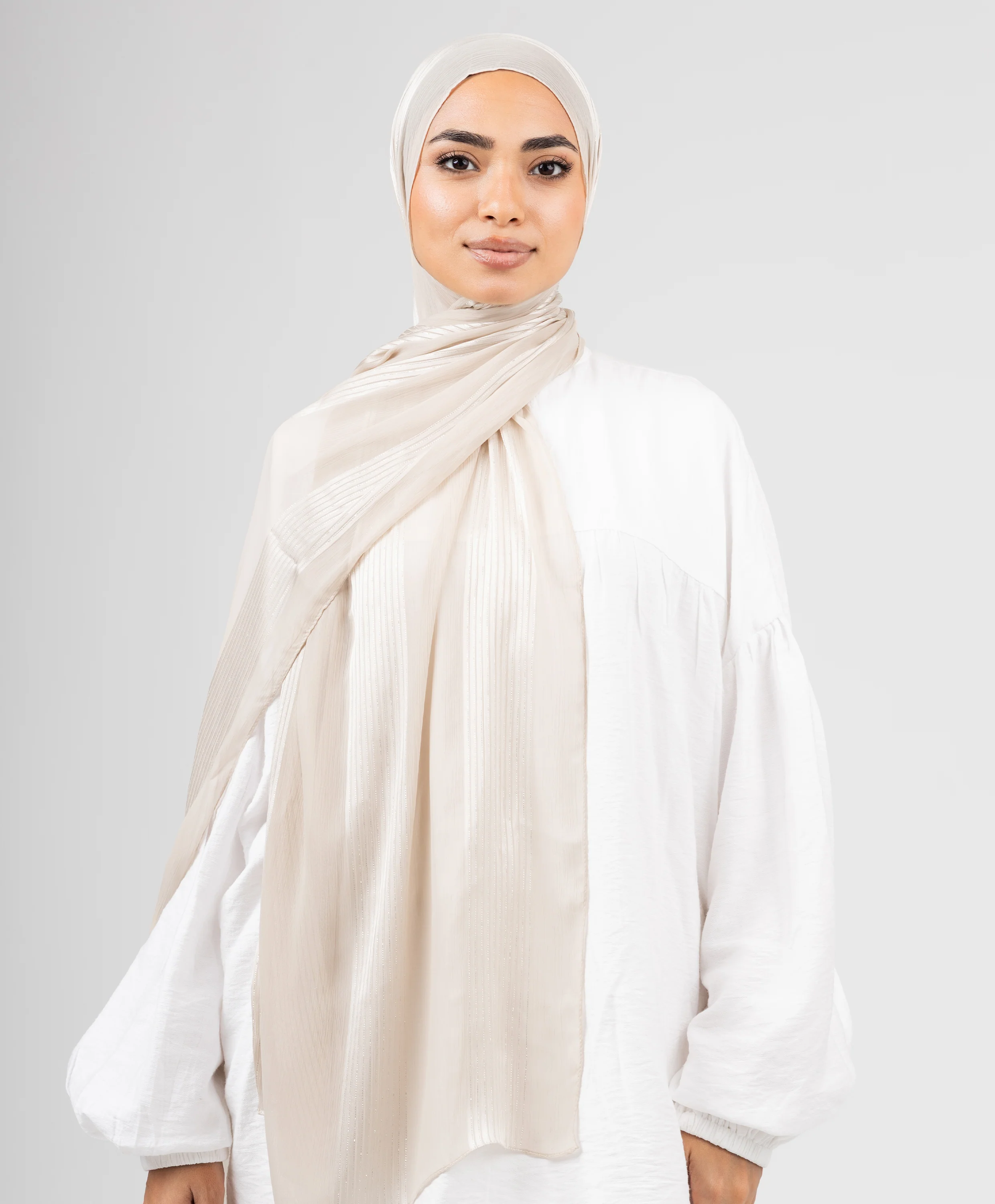 Glittery Crinkle Satin Chiffon Scarf - Image 13