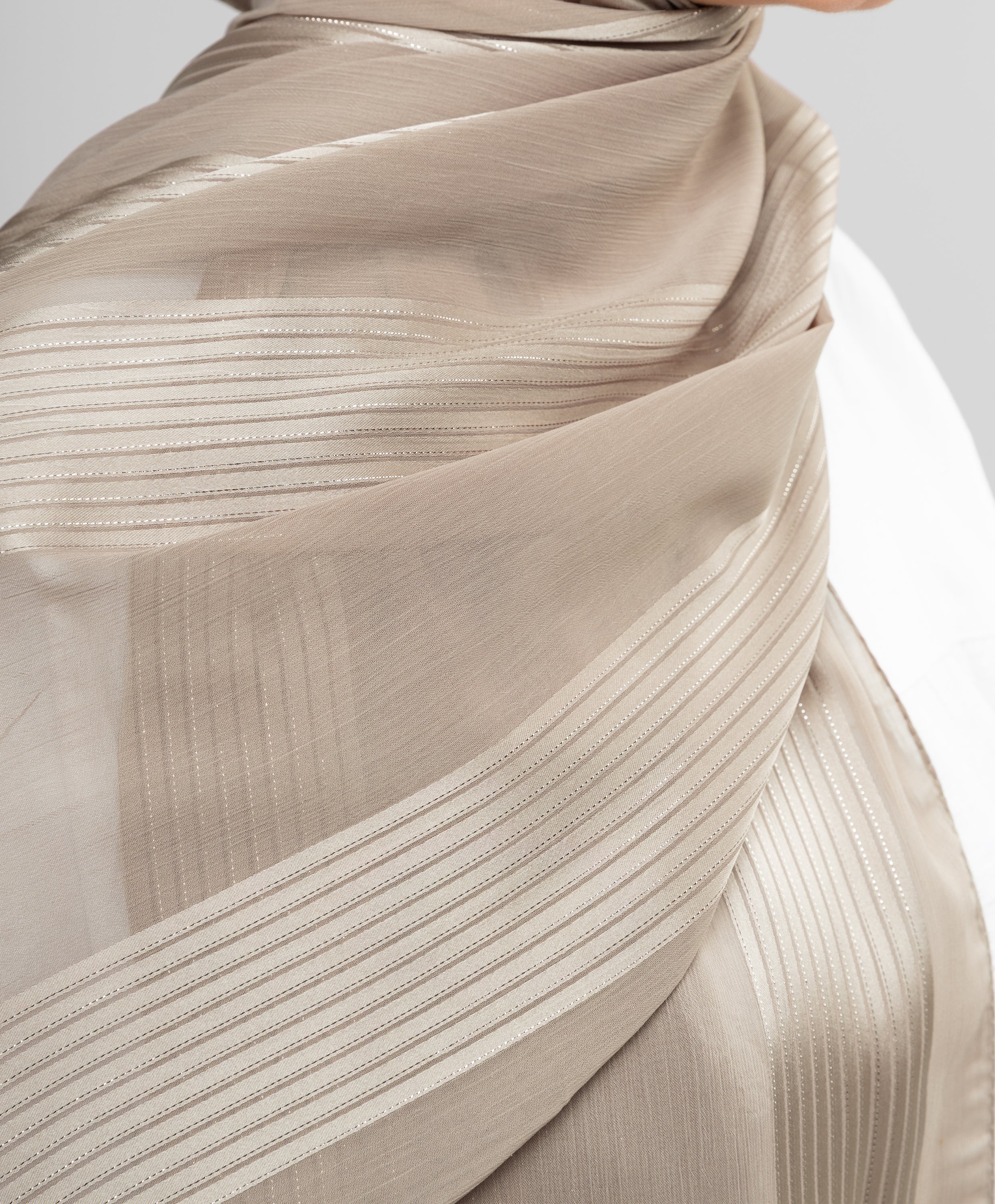 Glittery Crinkle Satin Chiffon Scarf - Image 2