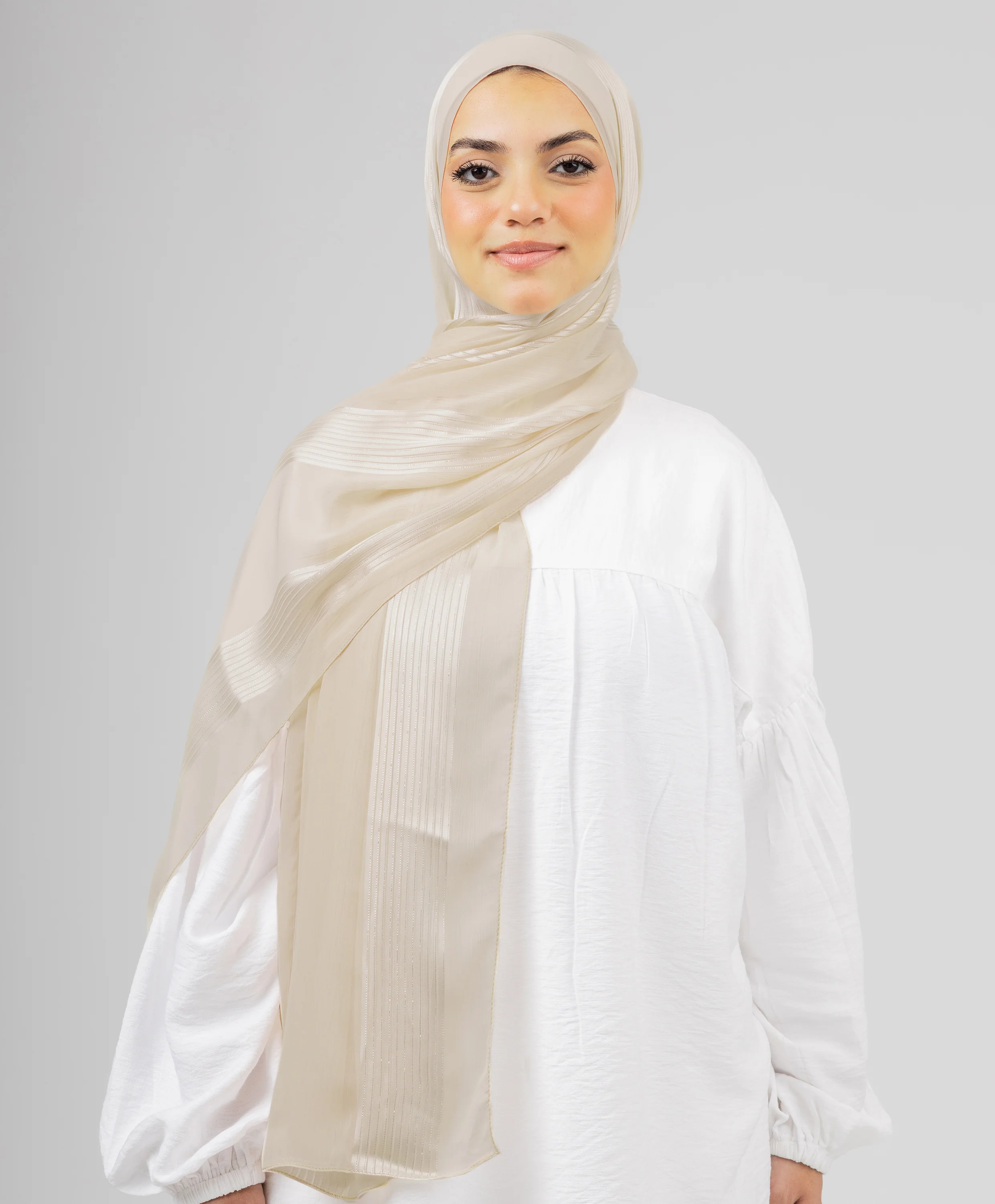 Glittery Crinkle Satin Chiffon Scarf - Image 25