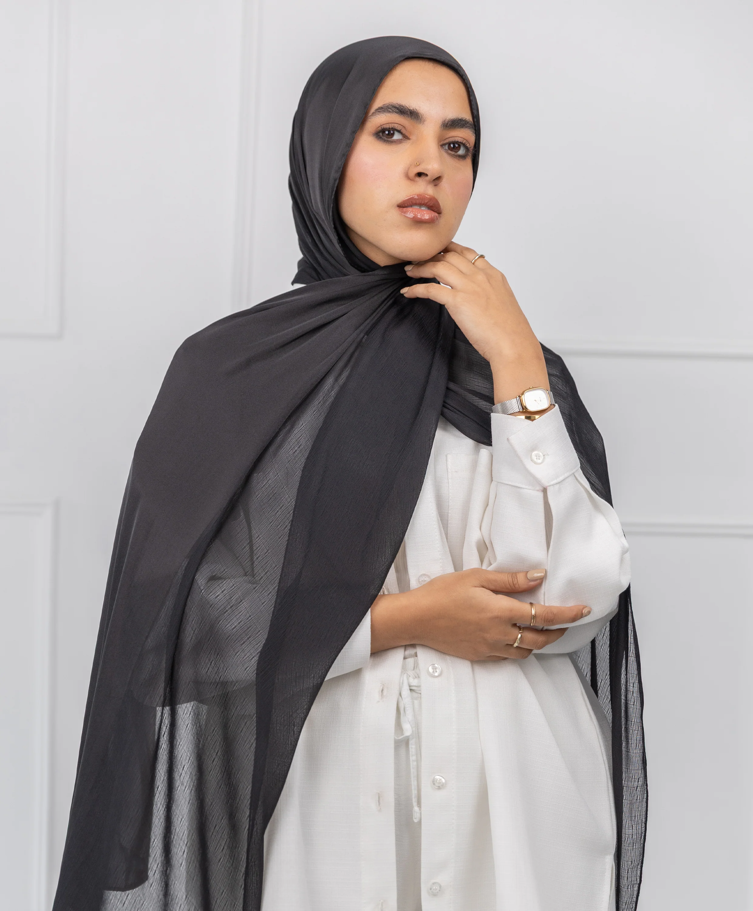 Half Crinkle Satin Scarf - Image 8