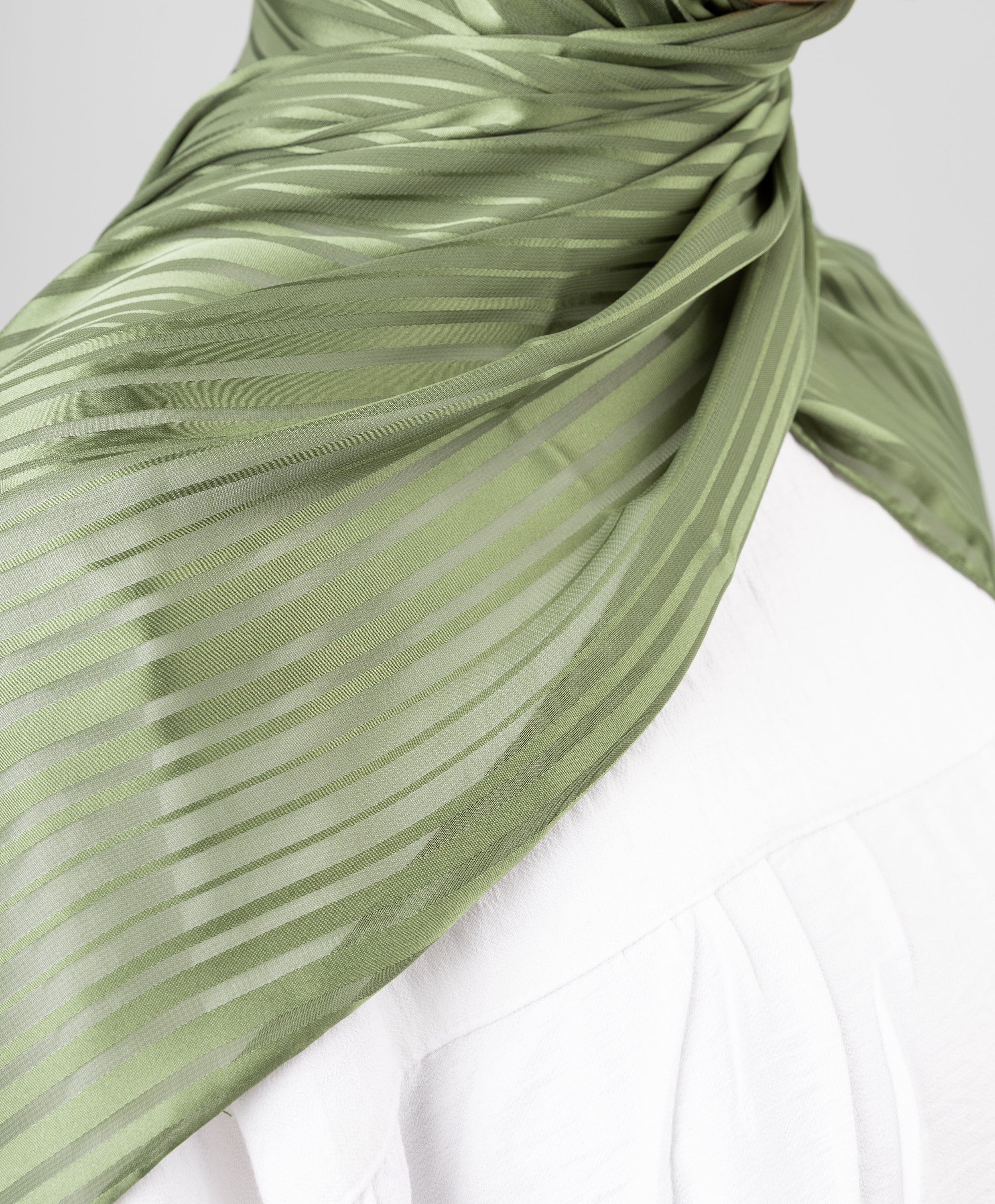 Linear Satin Chiffon Scarf - Image 2