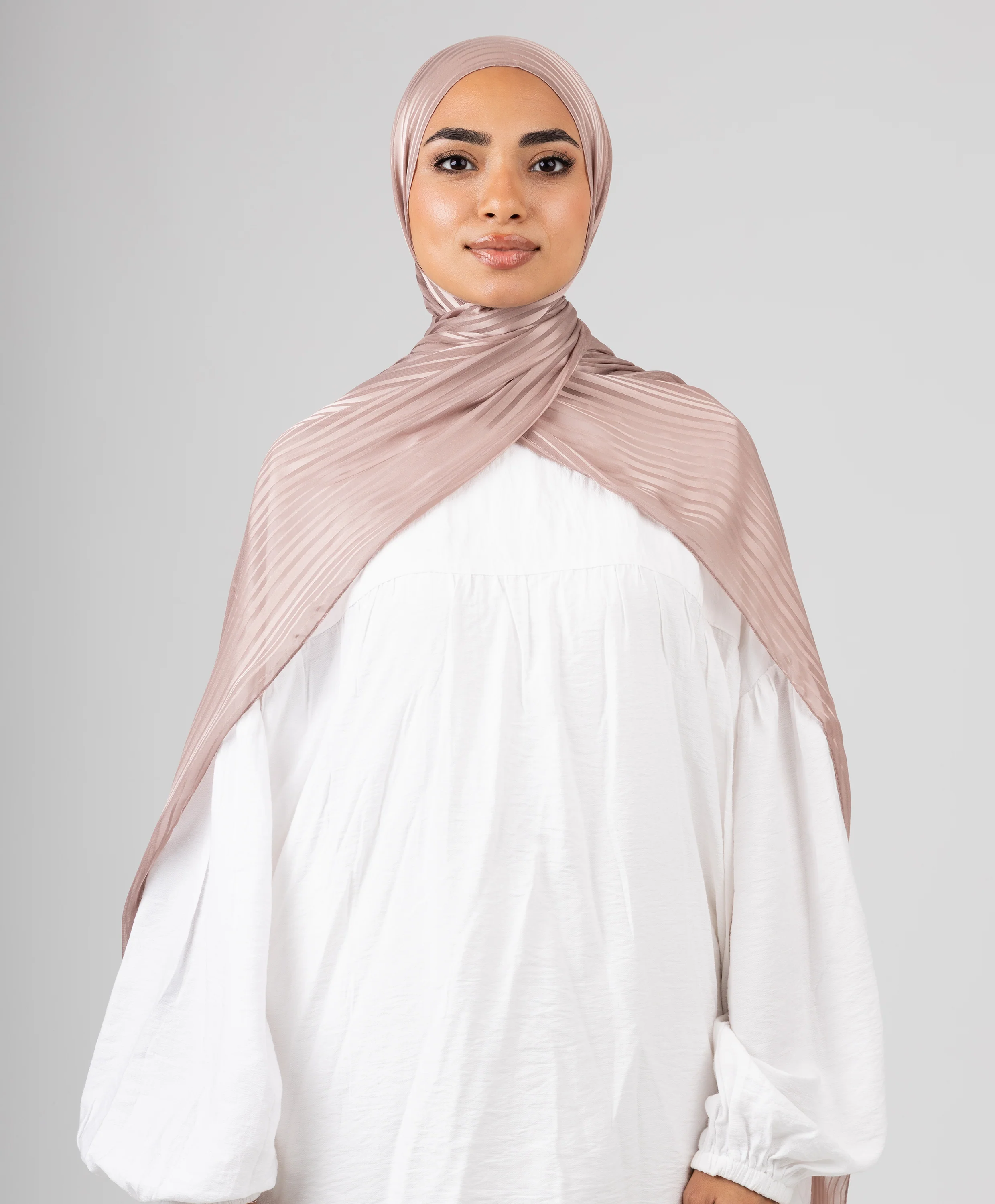 Linear Satin Chiffon Scarf - Image 7