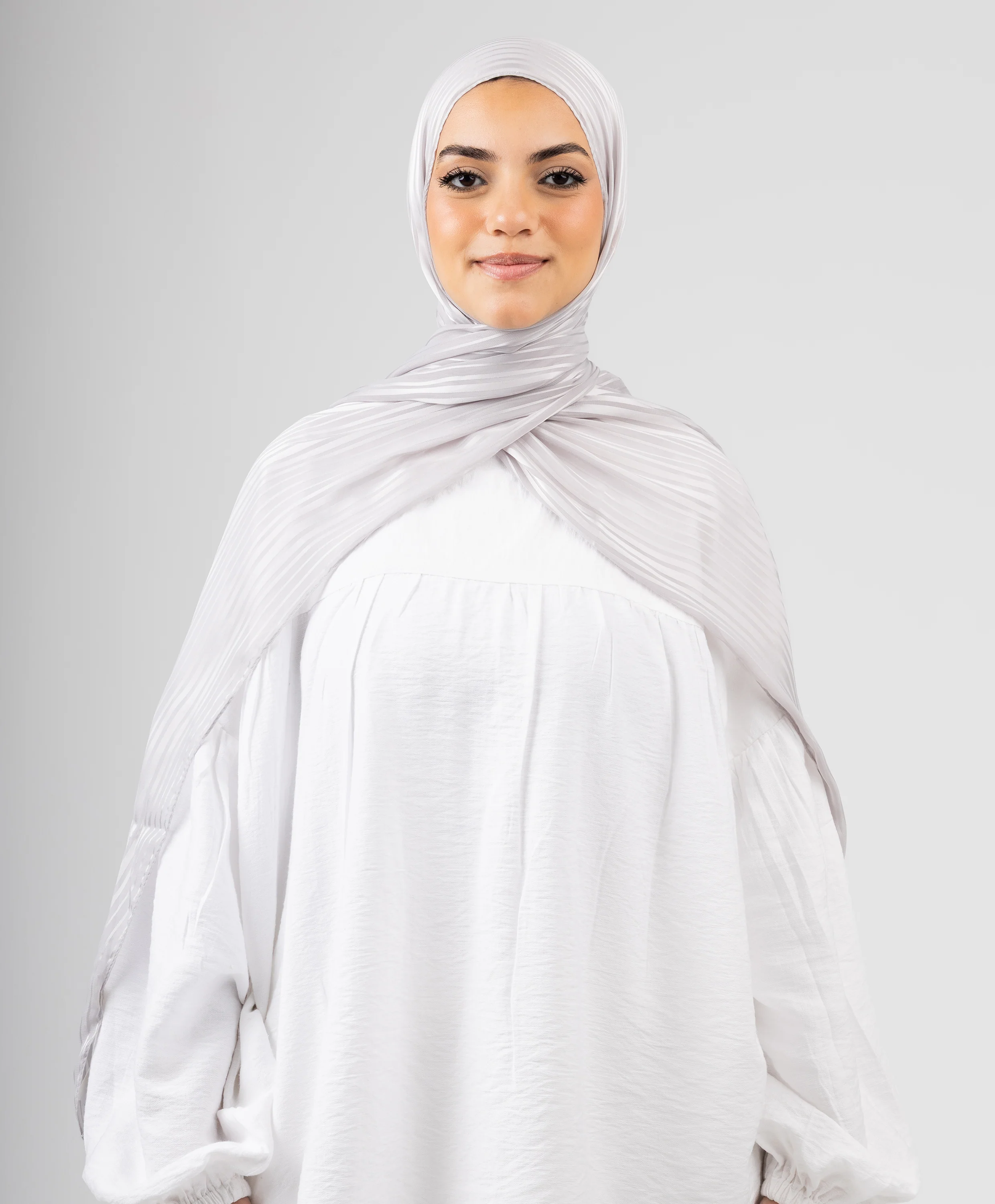Linear Satin Chiffon Scarf - Image 9