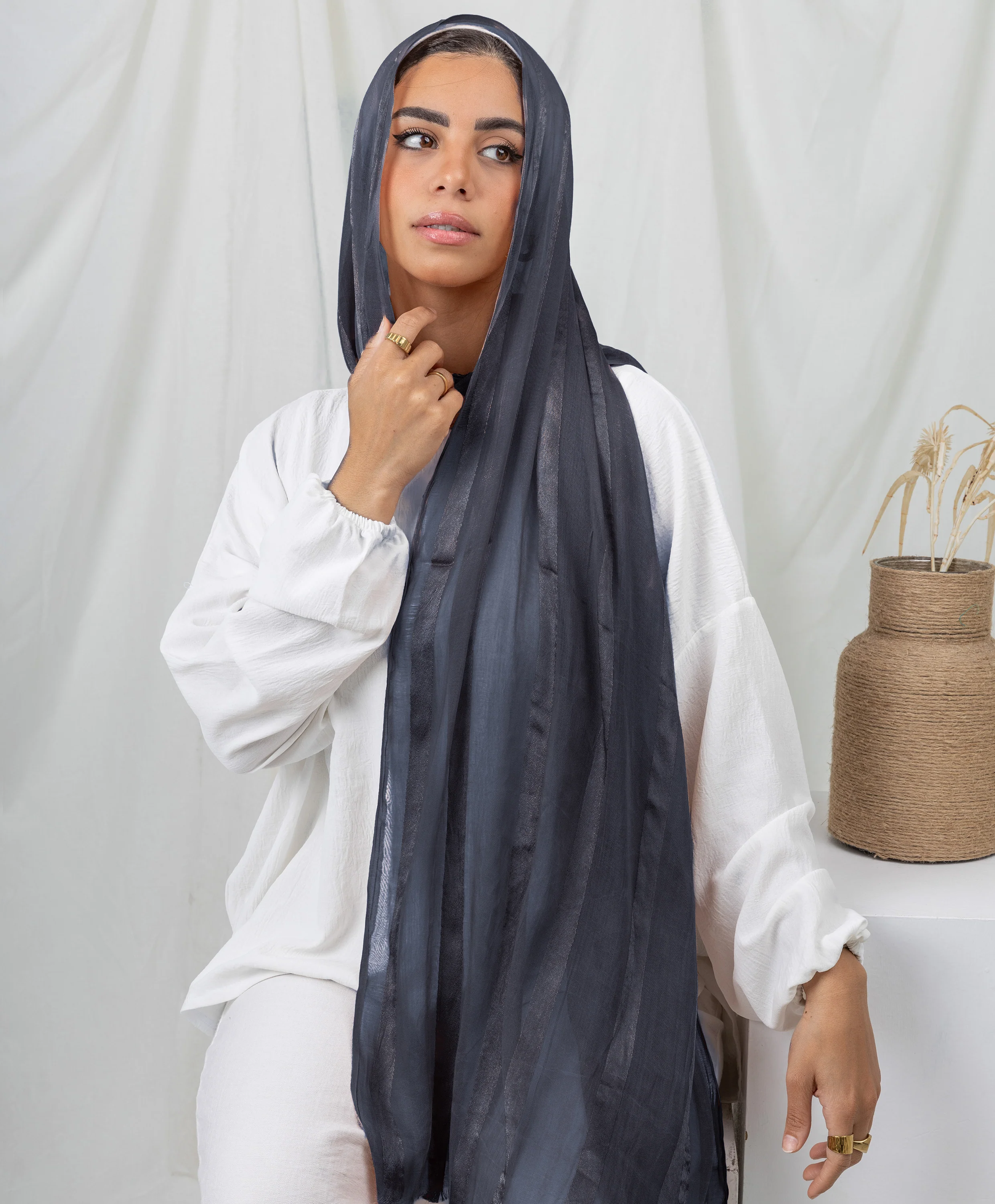 Lustrous Linen Scarf - Image 13