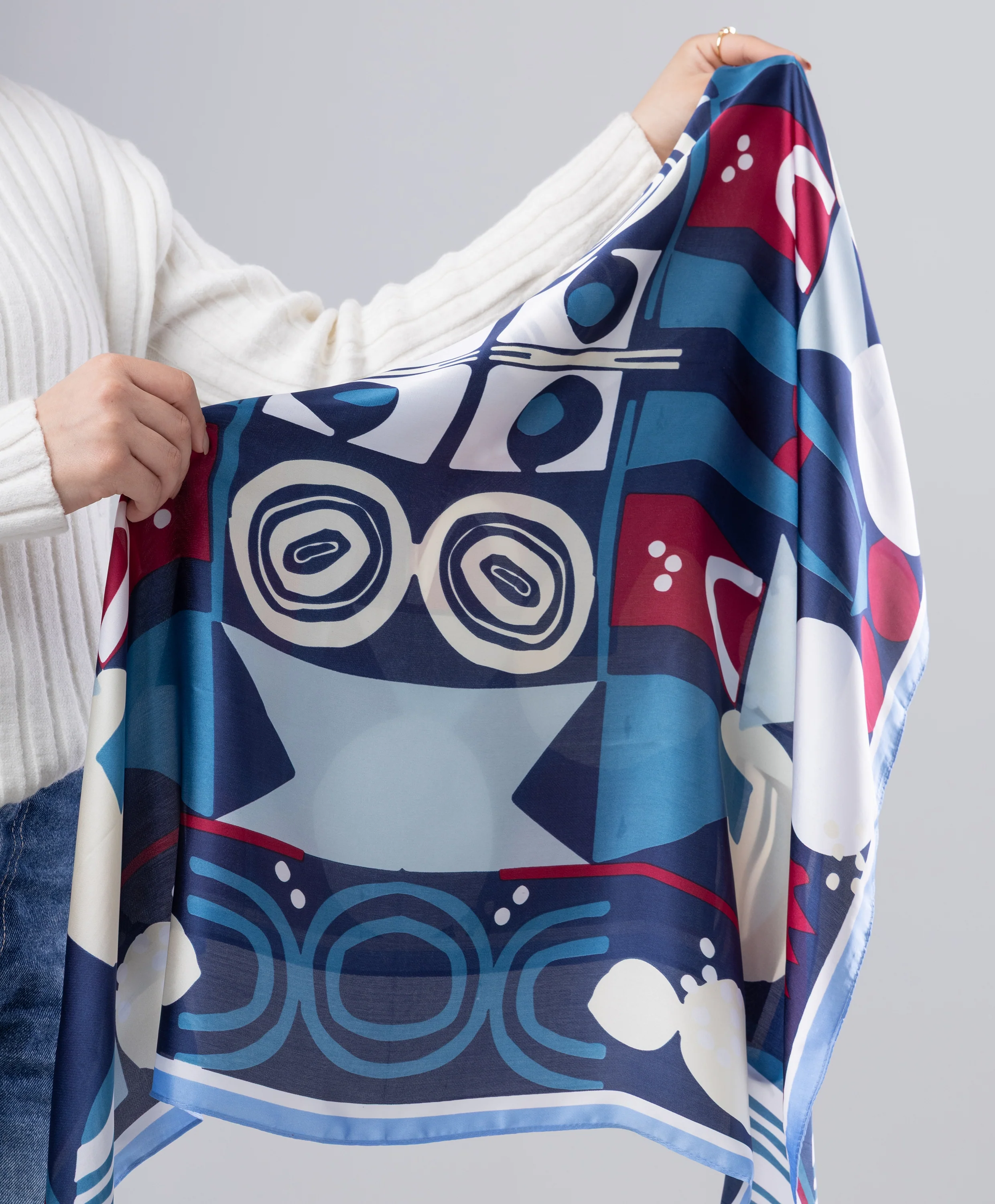 Luxury Silk Square Scarf - Image 9