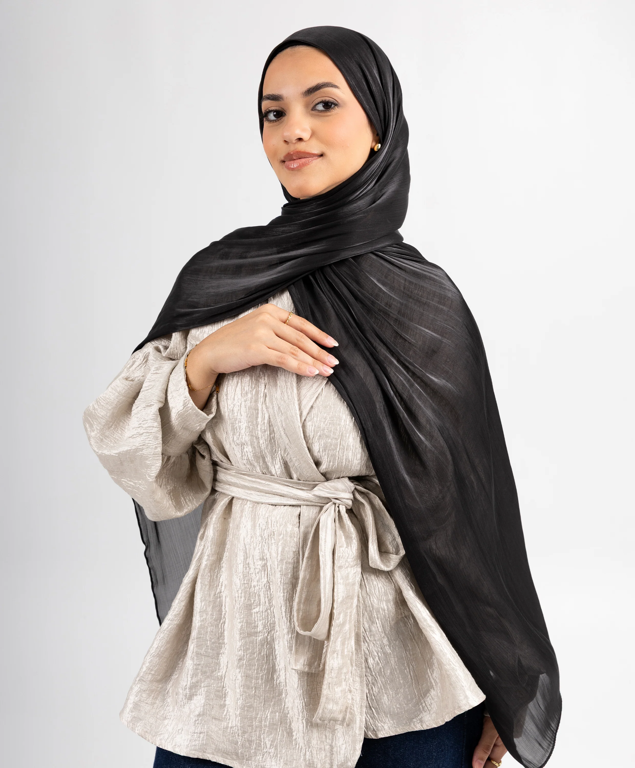 Organza Crinkle Satin Scarf - Image 14