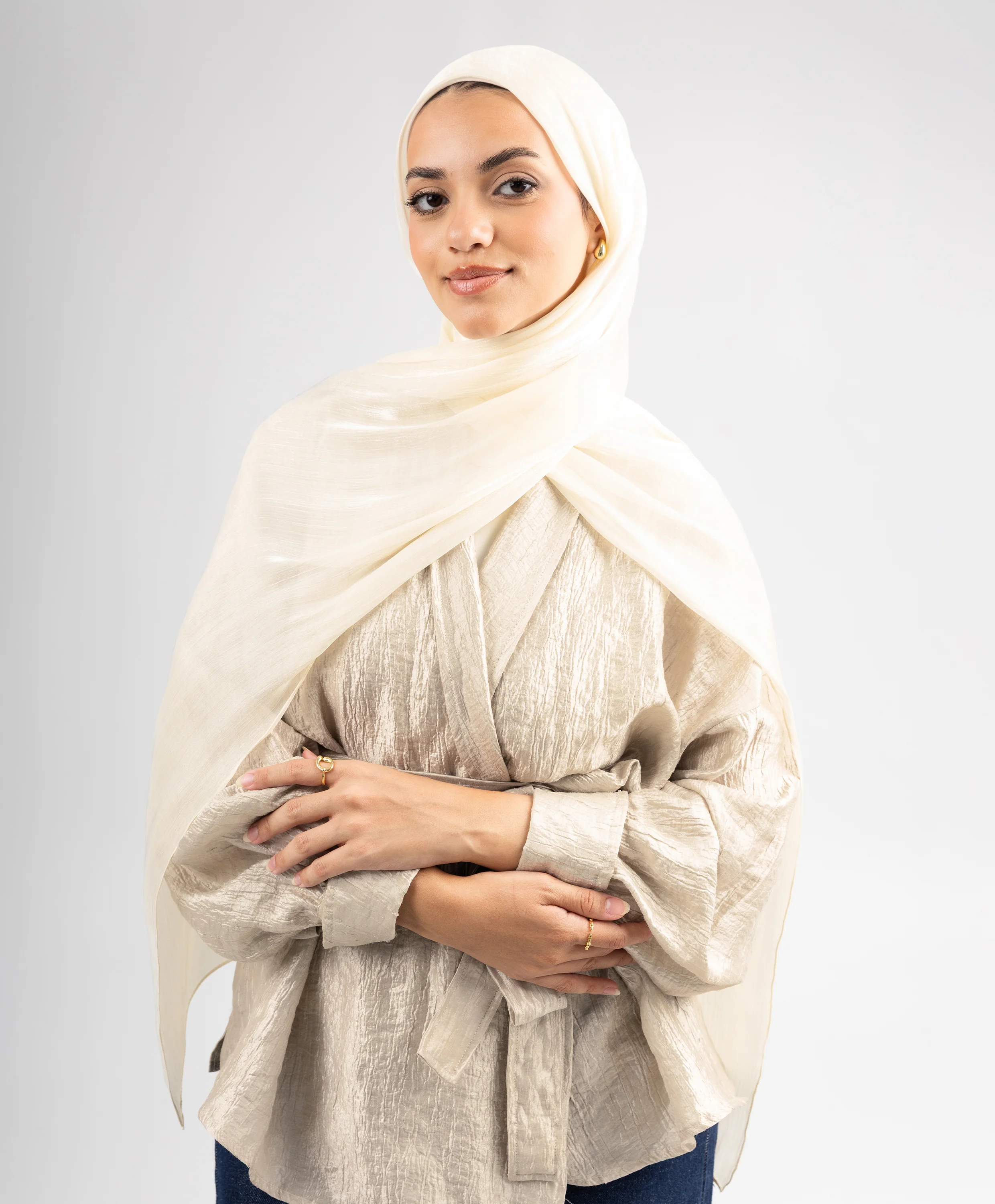 Organza Crinkle Satin Scarf - Image 15