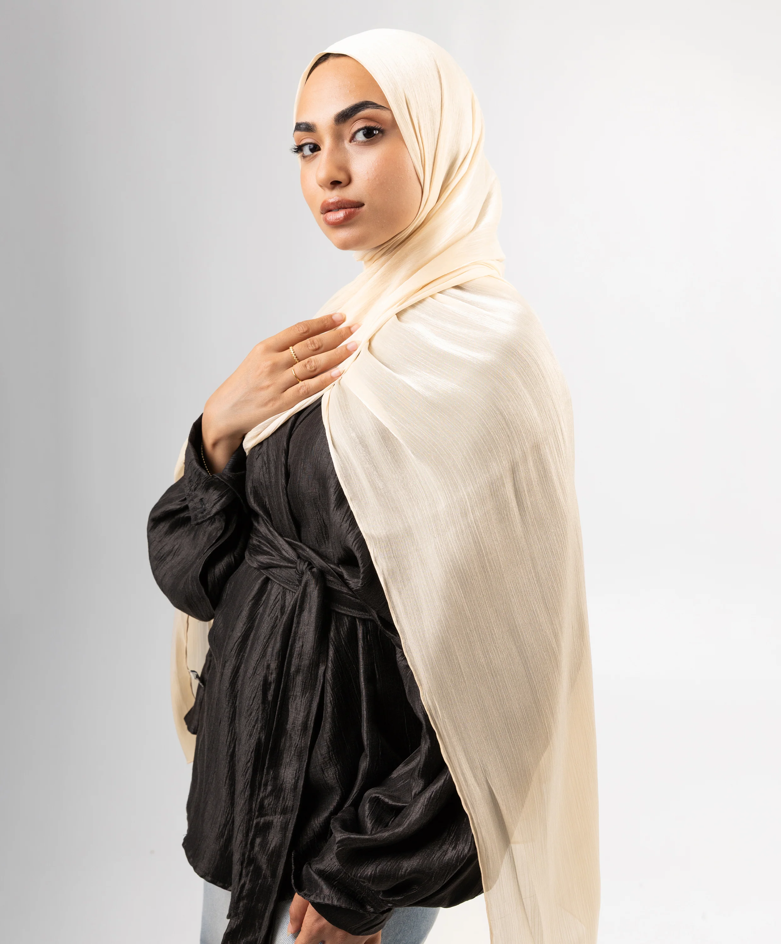 Organza Crinkle Satin Scarf - Image 17