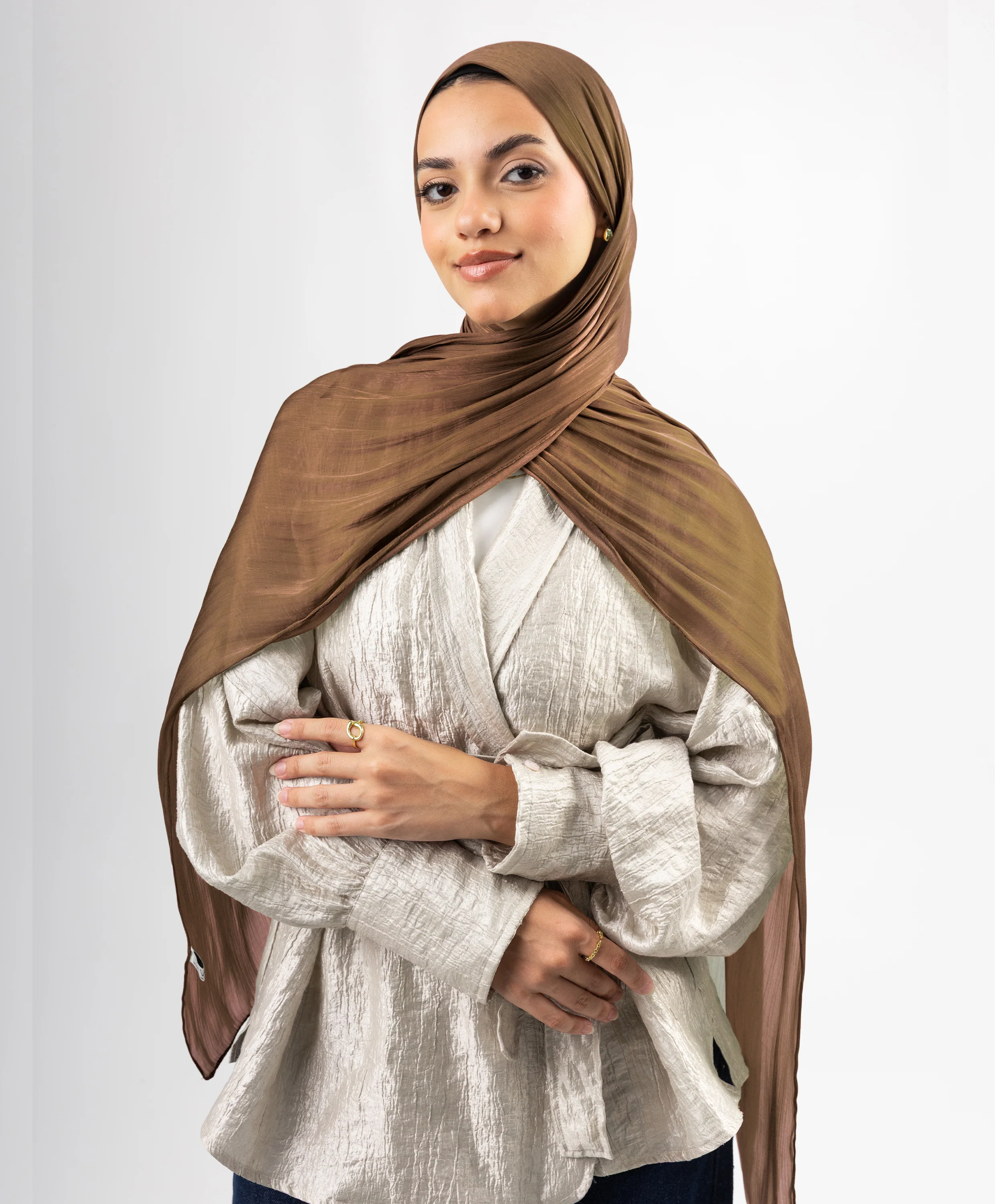 Organza Crinkle Satin Scarf - Image 21