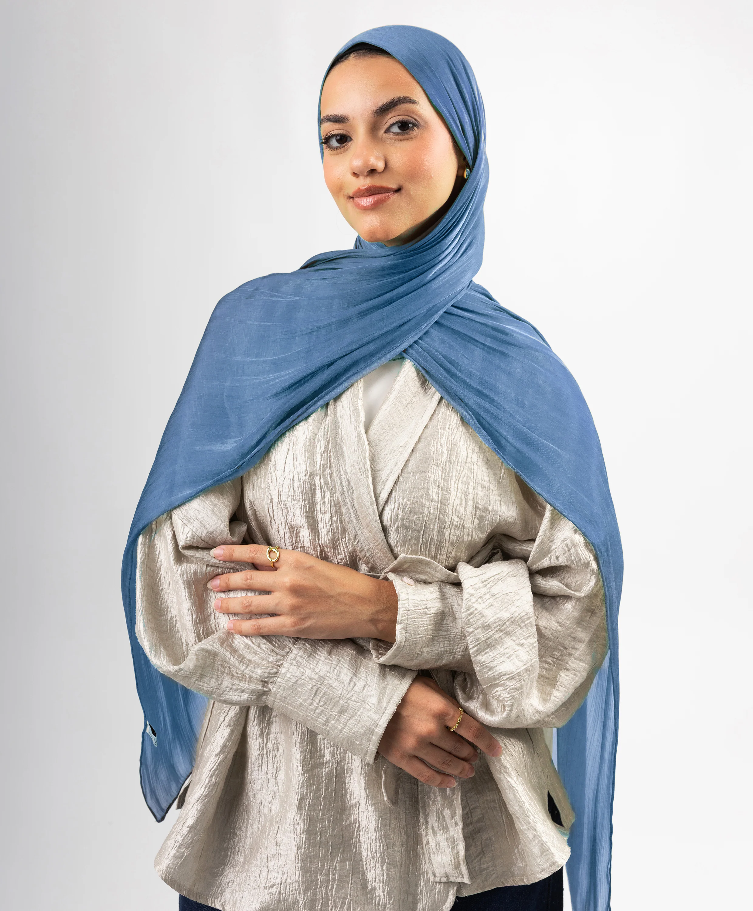 Organza Crinkle Satin Scarf - Image 22
