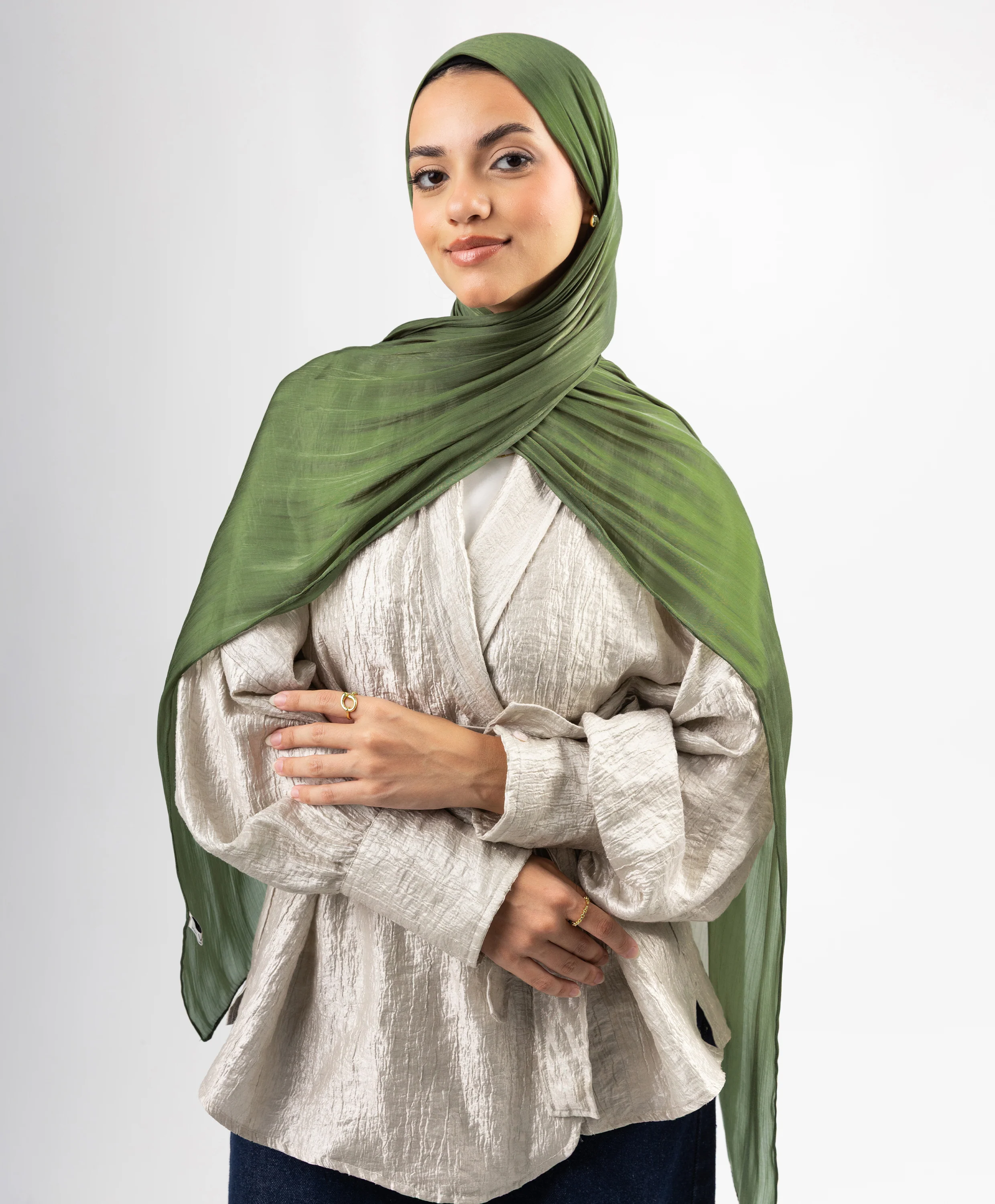 Organza Crinkle Satin Scarf - Image 23
