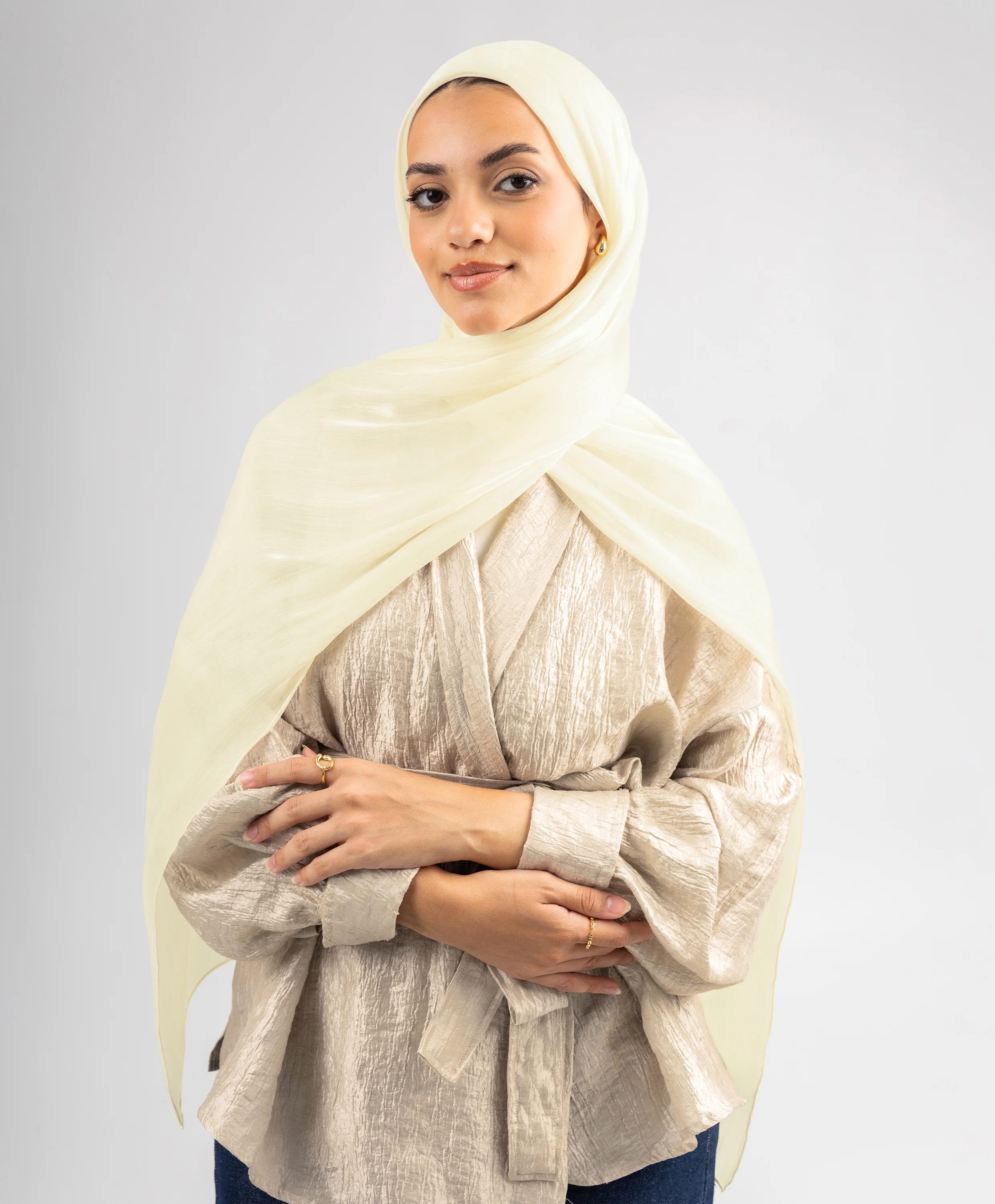 Organza Crinkle Satin Scarf - Image 24