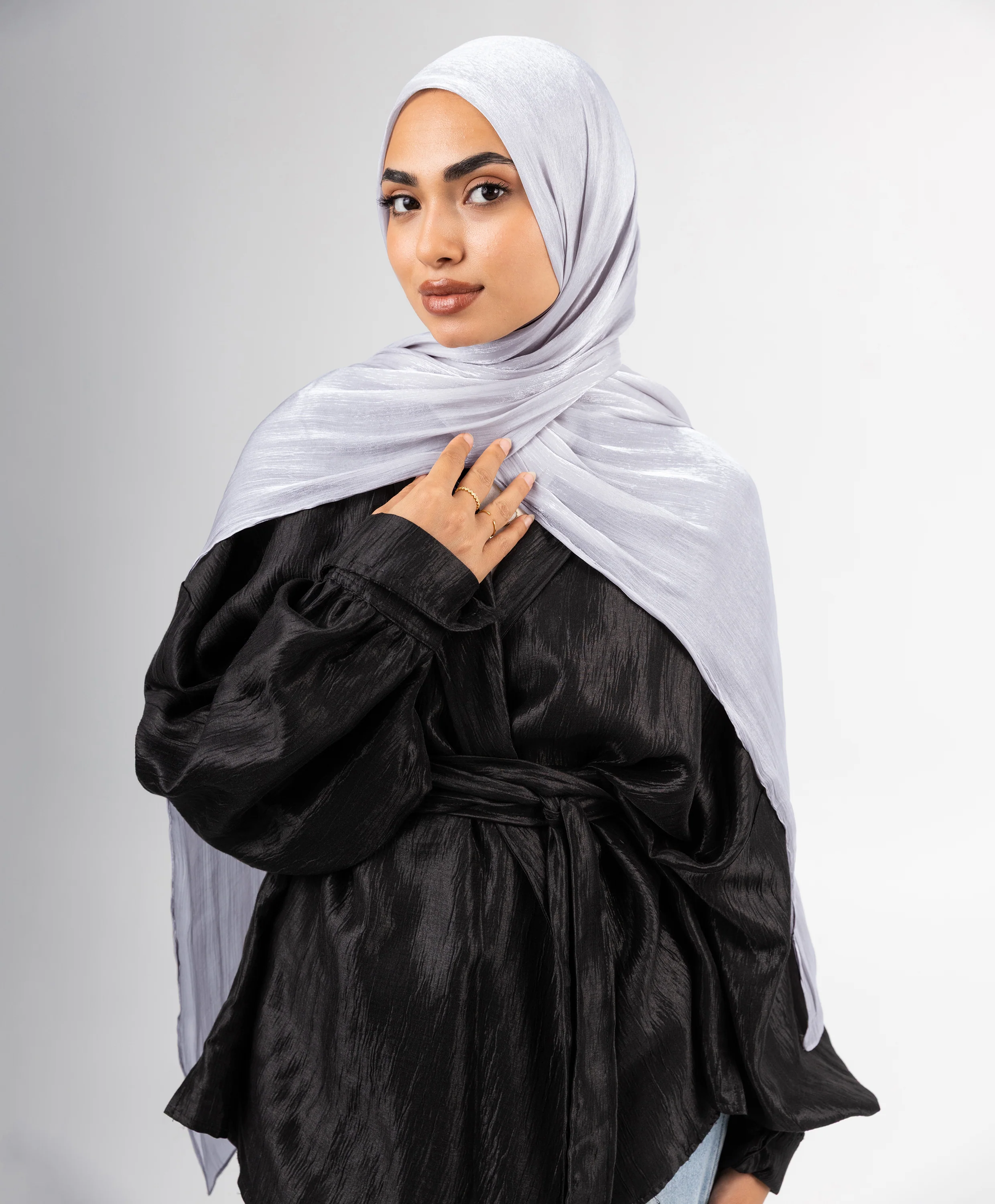 Organza Crinkle Satin Scarf - Image 25