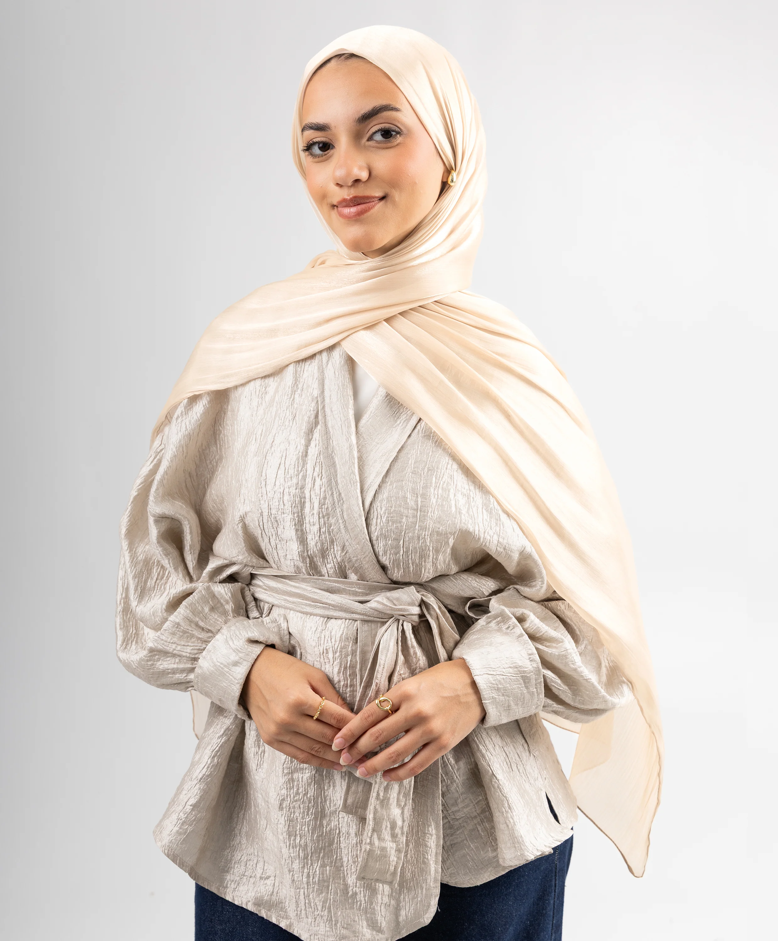 Organza Crinkle Satin Scarf - Image 26