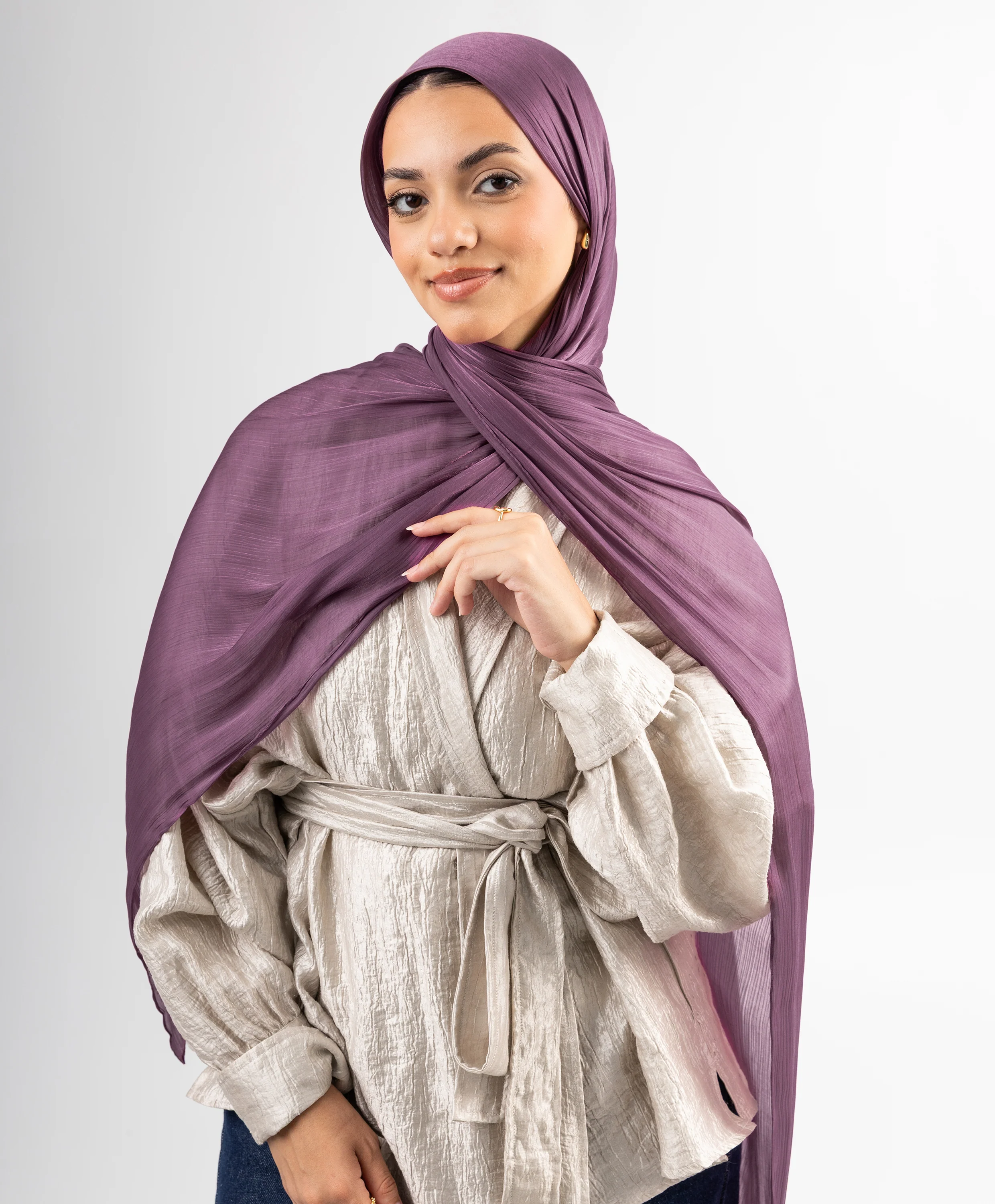 Organza Crinkle Satin Scarf - Image 30