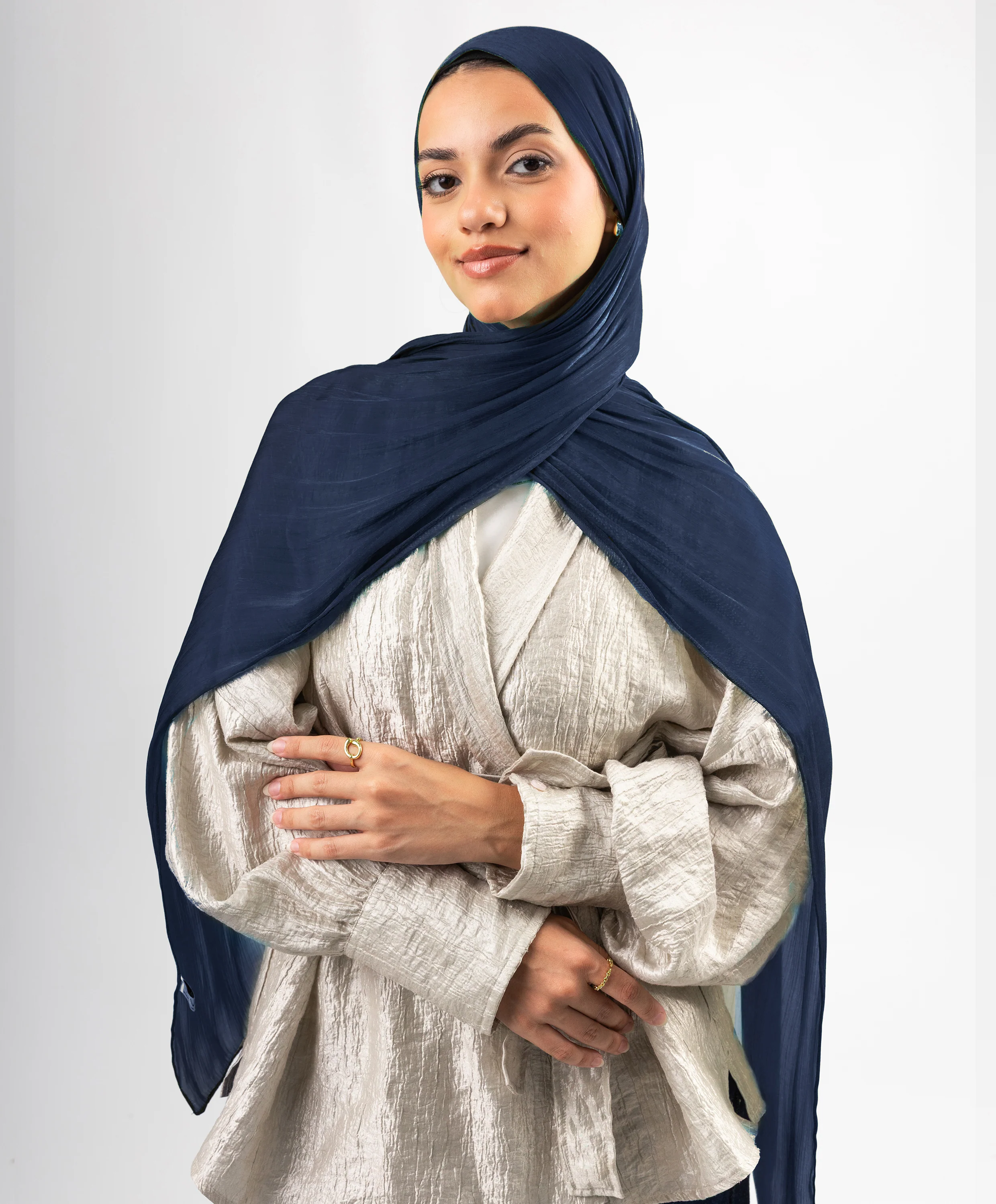 Organza Crinkle Satin Scarf - Image 35