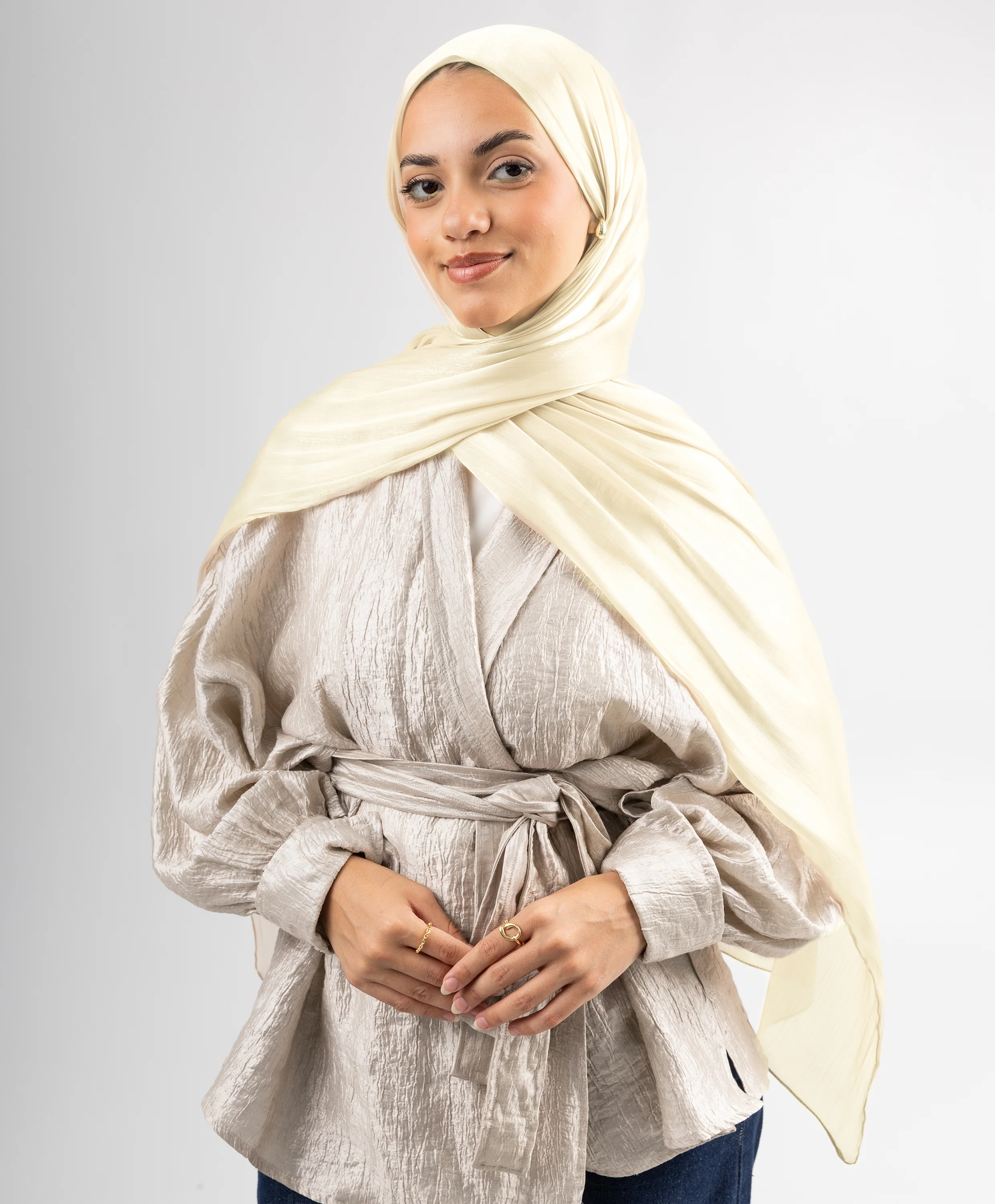 Organza Crinkle Satin Scarf - Image 37