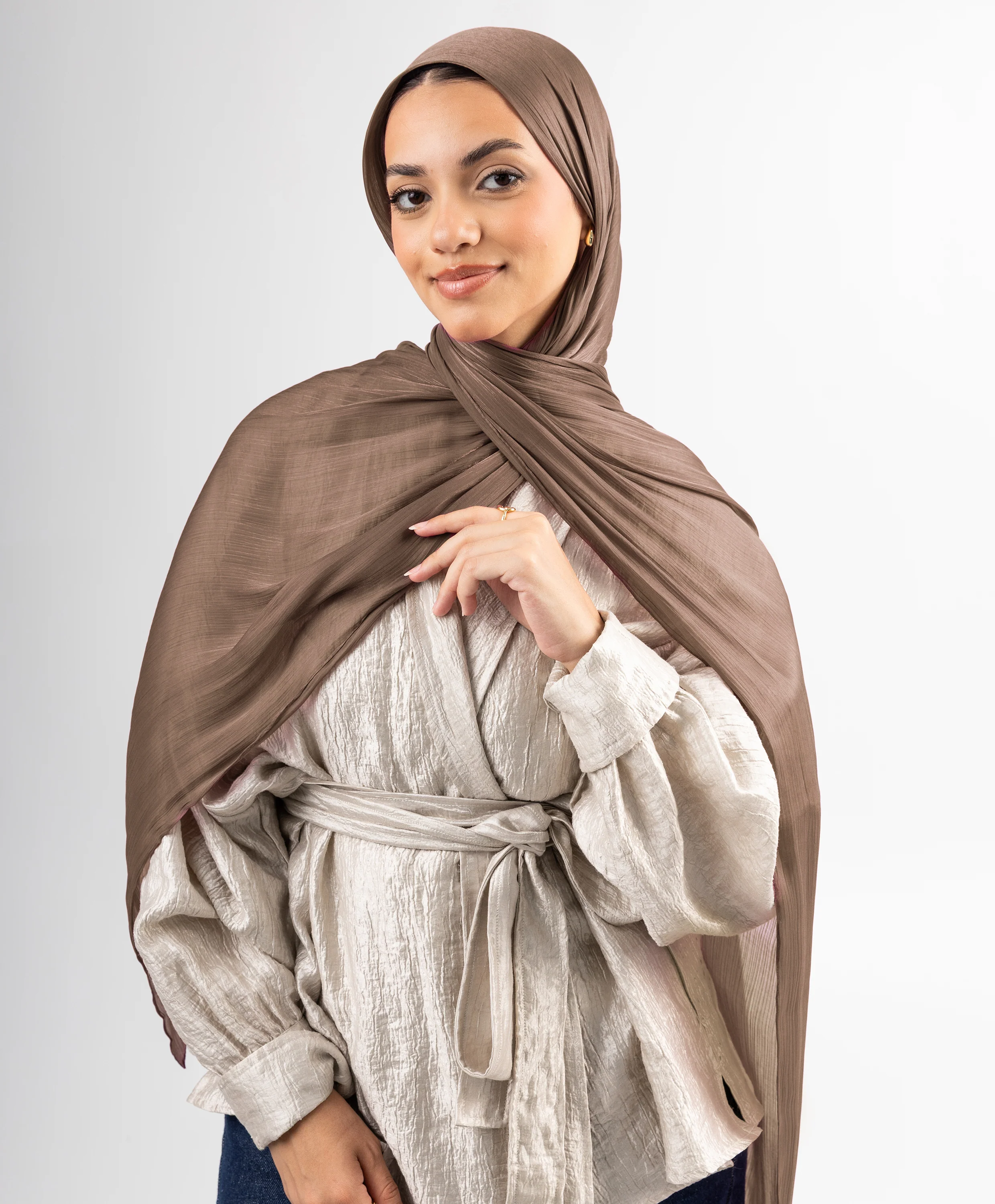 Organza Crinkle Satin Scarf - Image 38