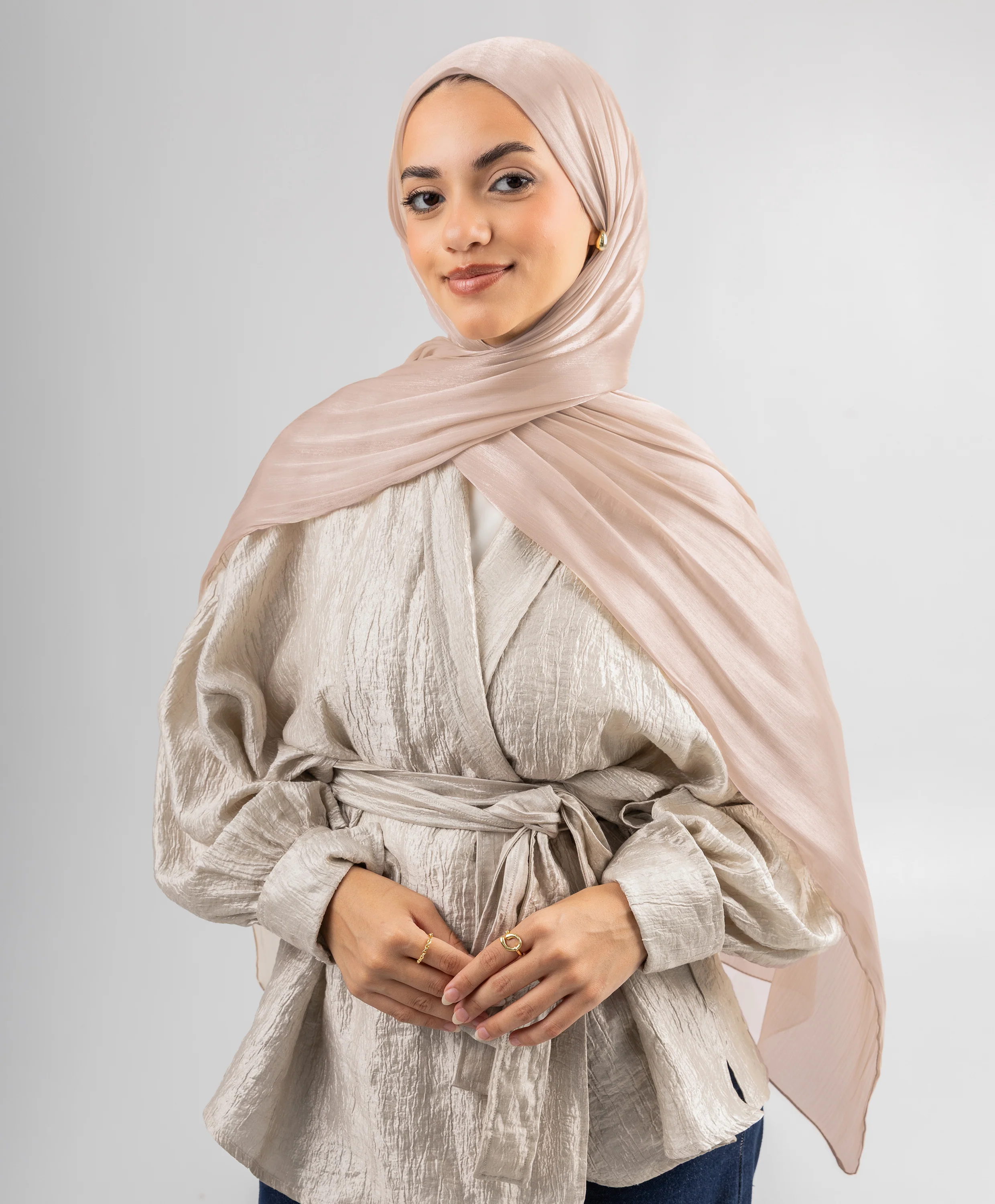 Organza Crinkle Satin Scarf - Image 40