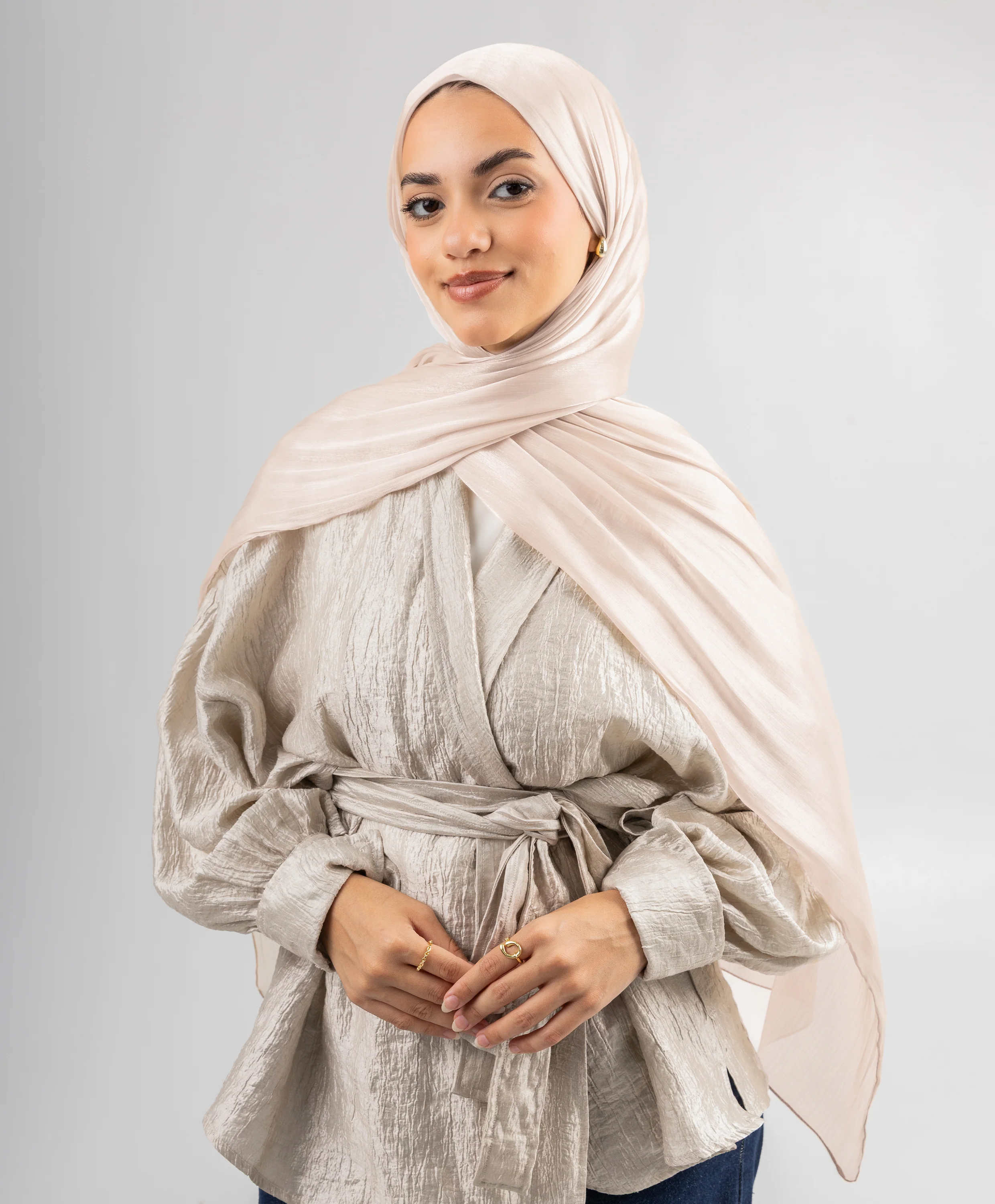 Organza Crinkle Satin Scarf - Image 41