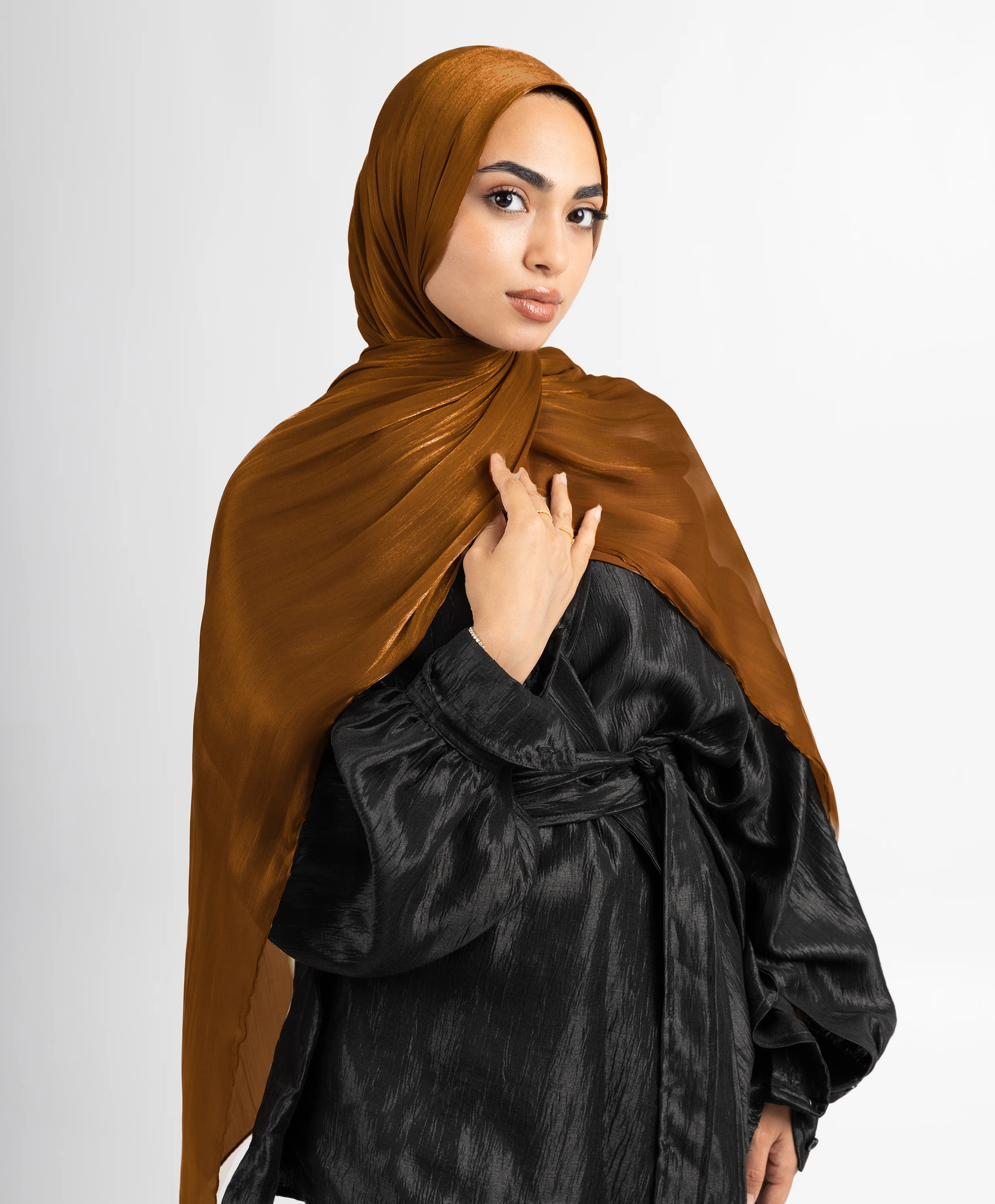 Organza Crinkle Satin Scarf - Image 45