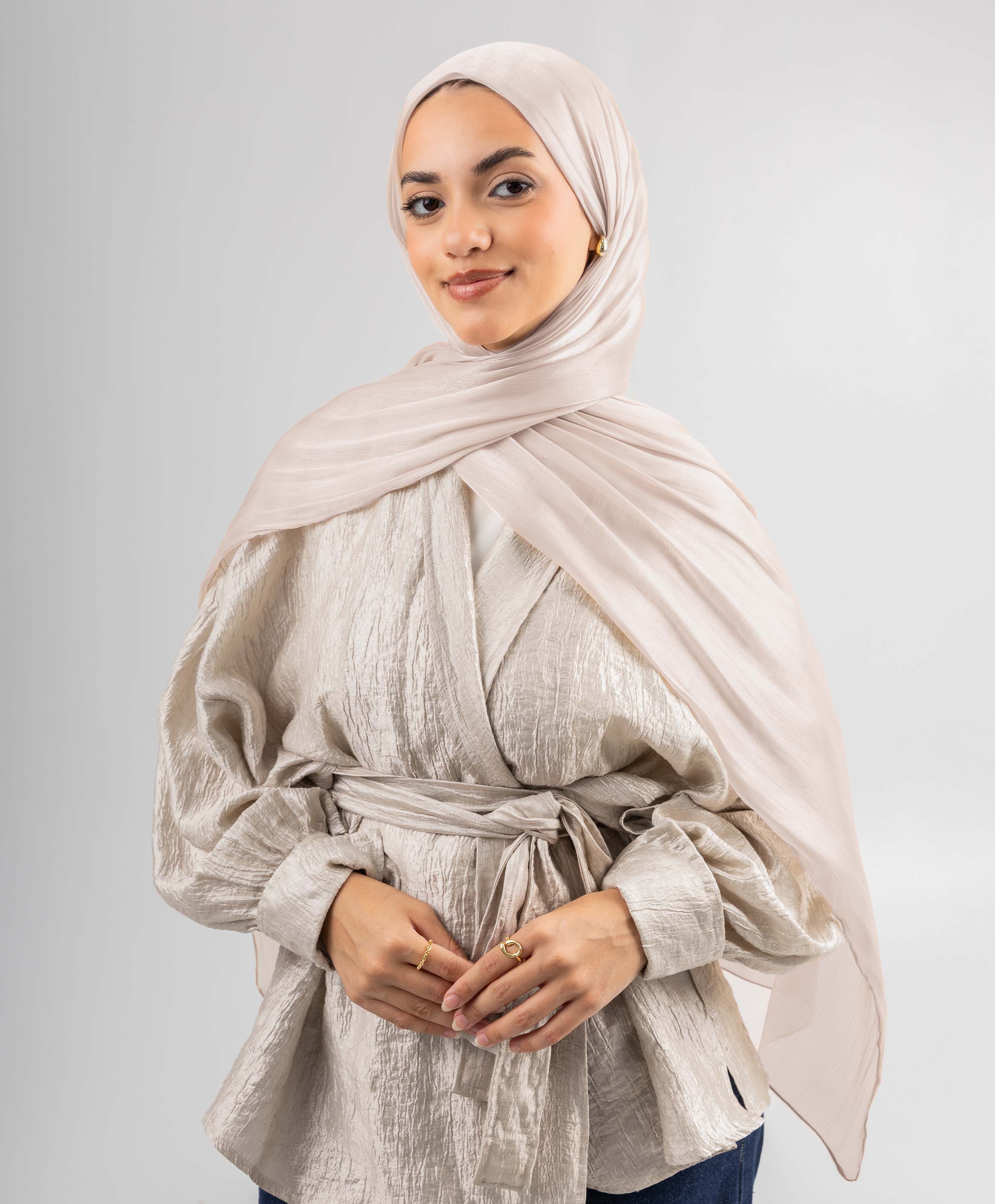 Organza Crinkle Satin Scarf - Image 50