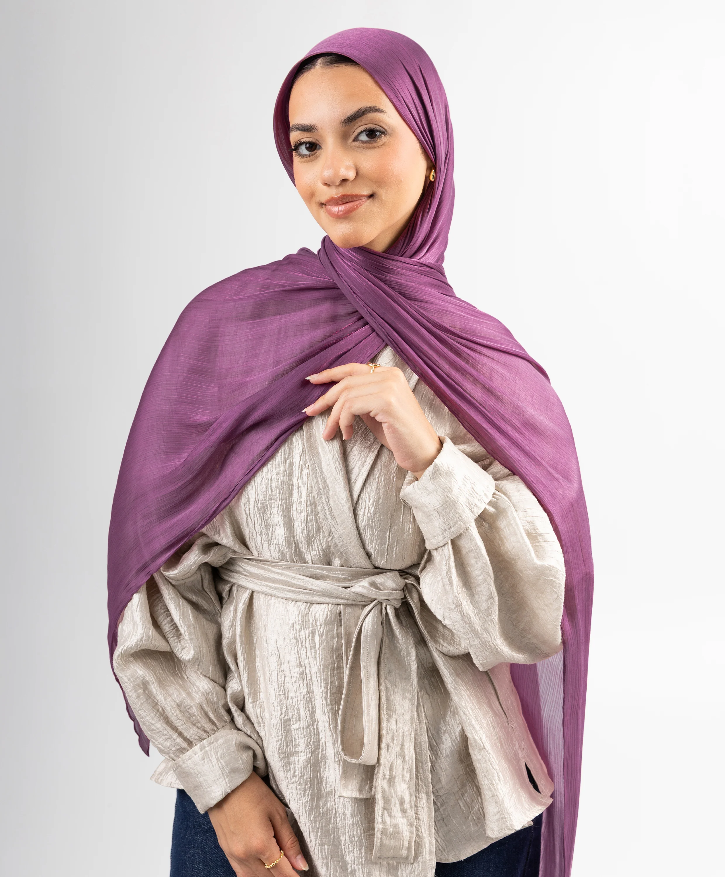 Organza Crinkle Satin Scarf - Image 59