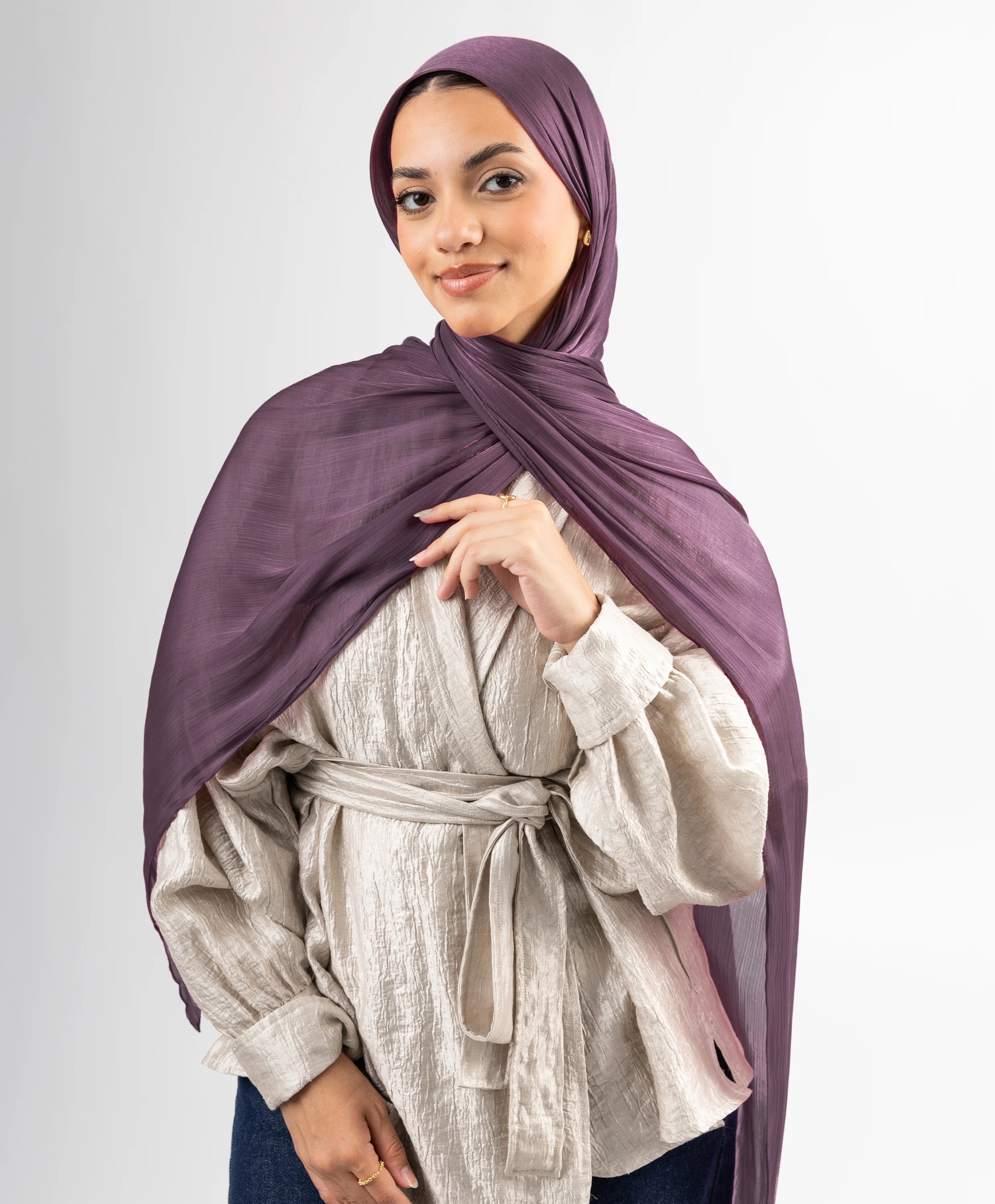 Organza Crinkle Satin Scarf - Image 60
