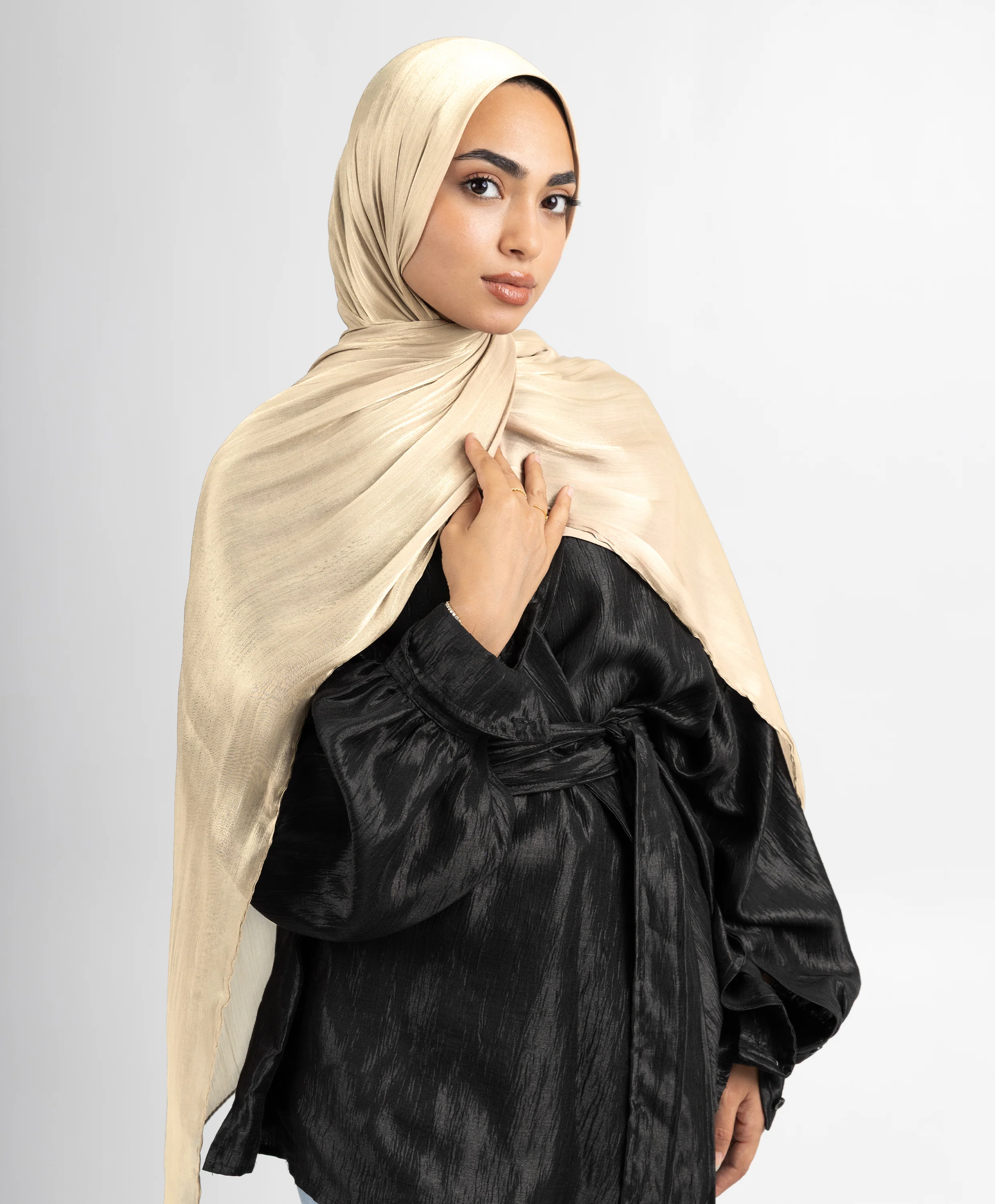 Organza Crinkle Satin Scarf - Image 62