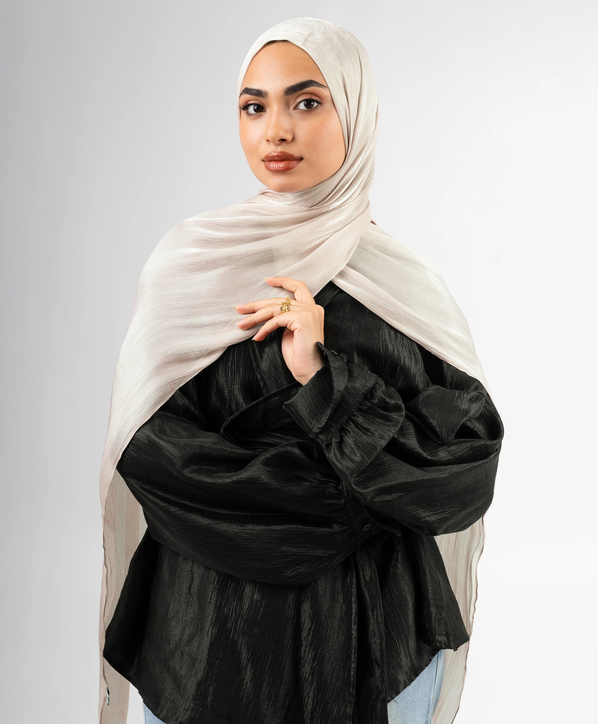 Organza Crinkle Satin Scarf - Image 68