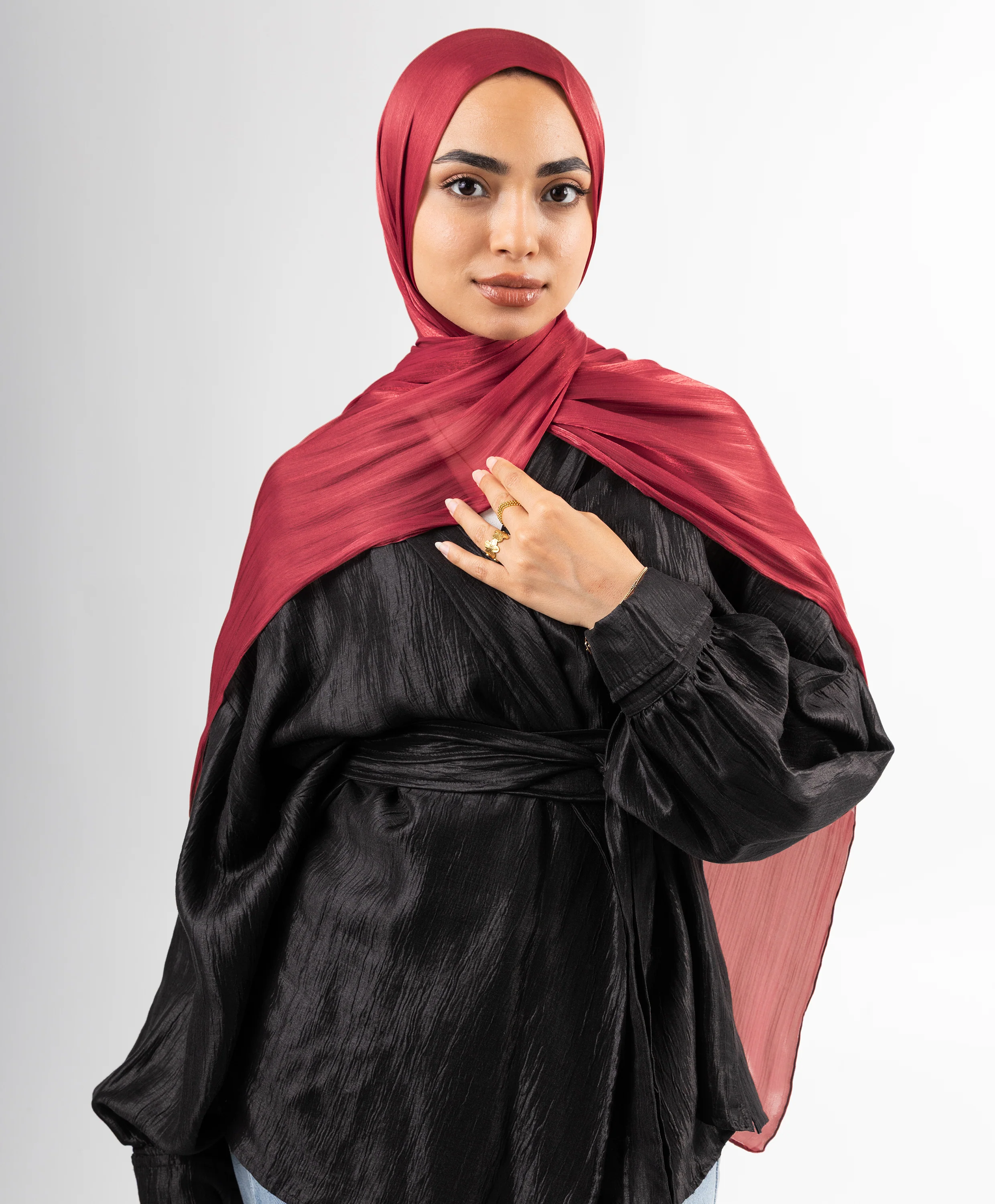 Organza Crinkle Satin Scarf - Image 81