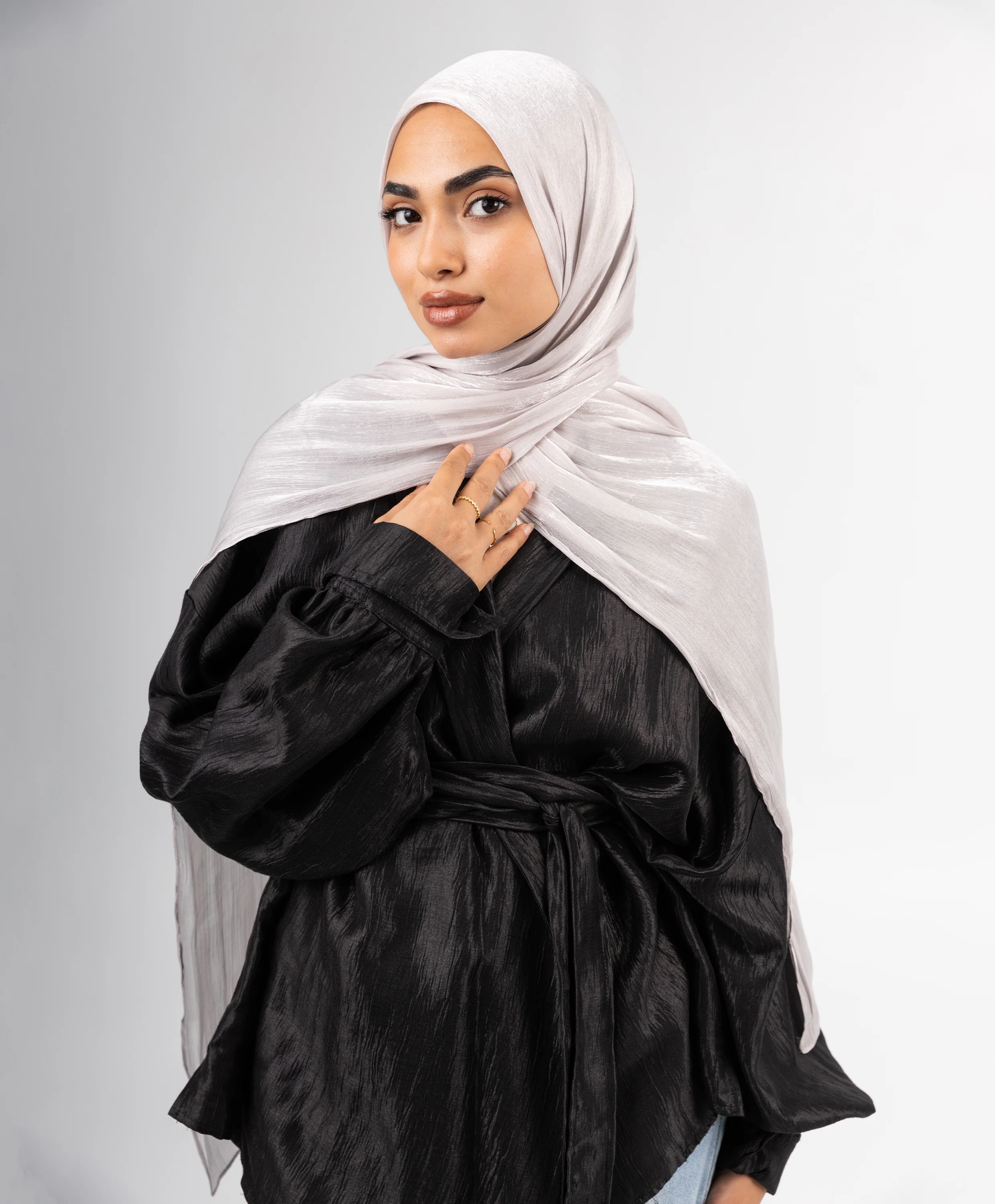 Organza Crinkle Satin Scarf - Image 9