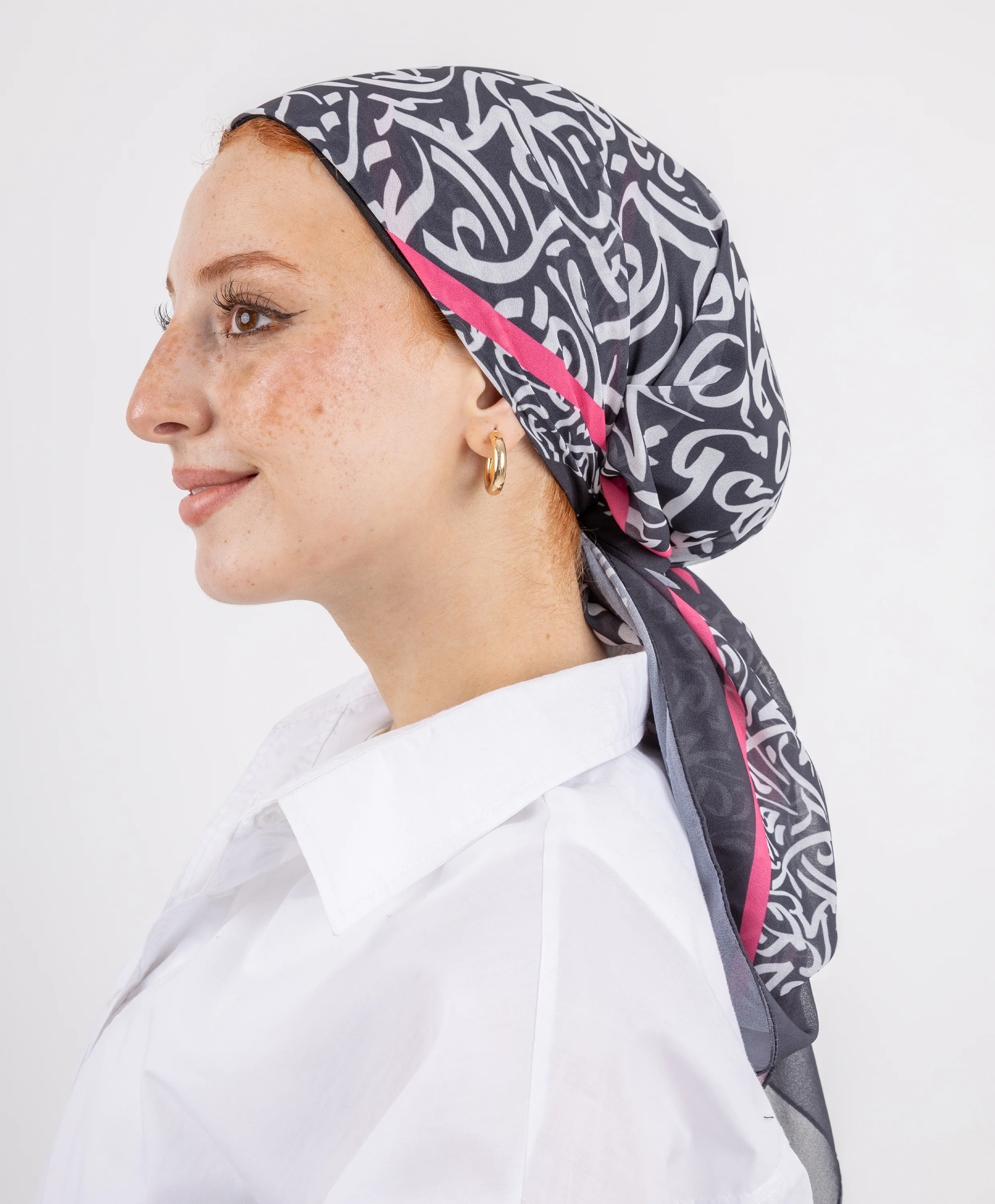 Printed Square Chiffon Scarf - Image 9
