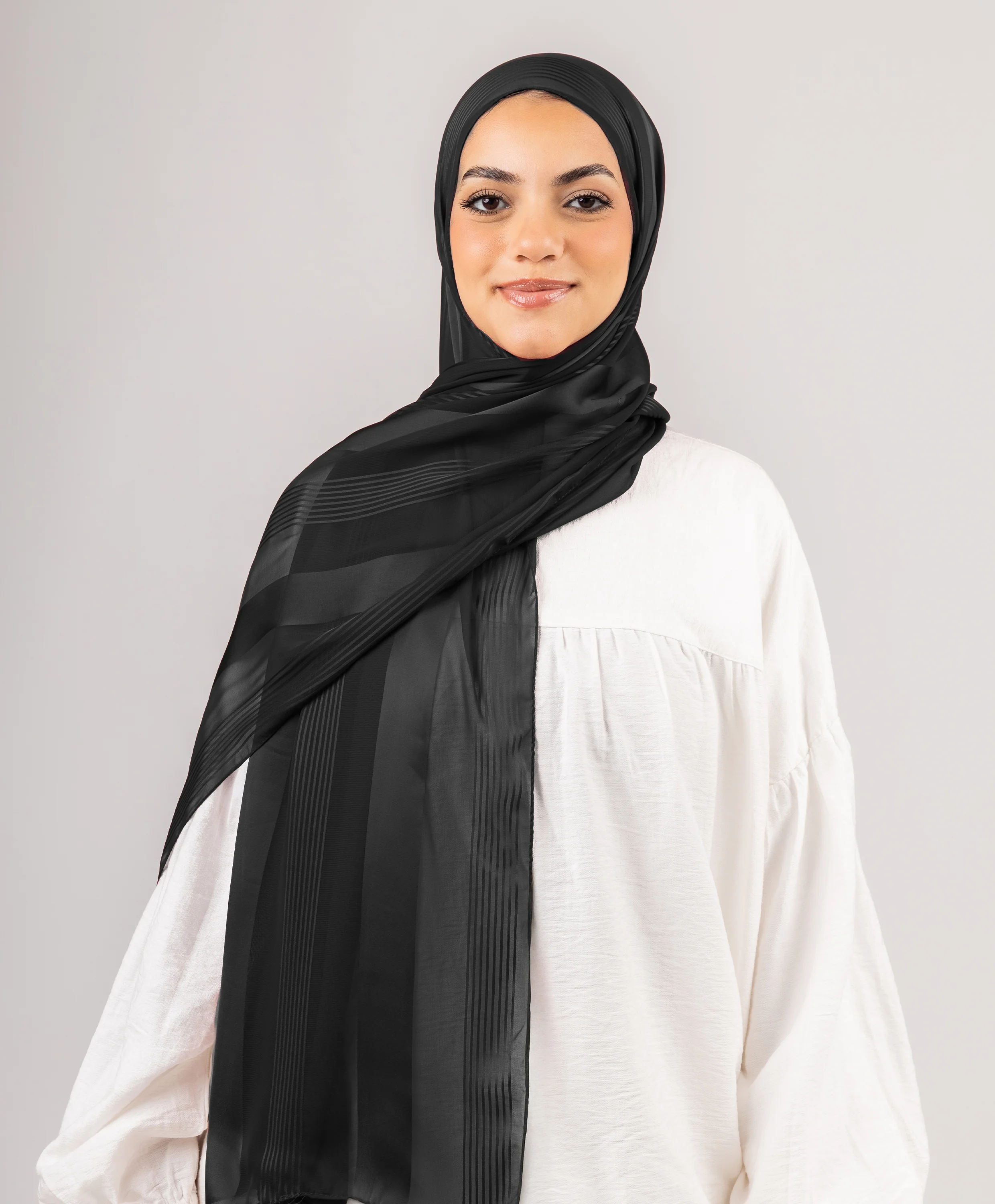 Stately Satin Chiffon Scarf - Image 12