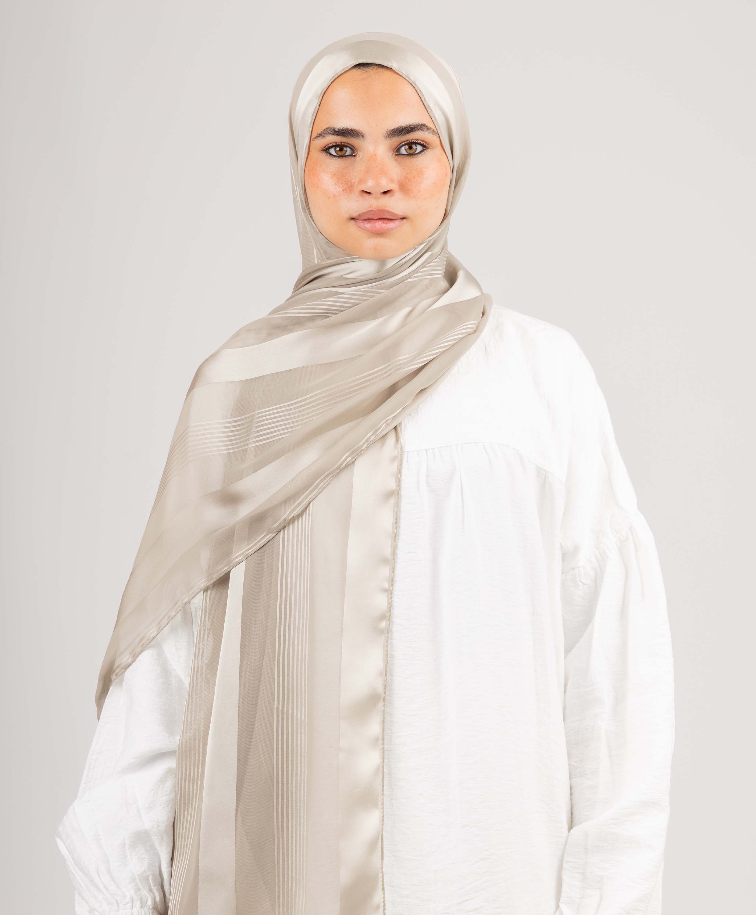 Stately Satin Chiffon Scarf - Image 13