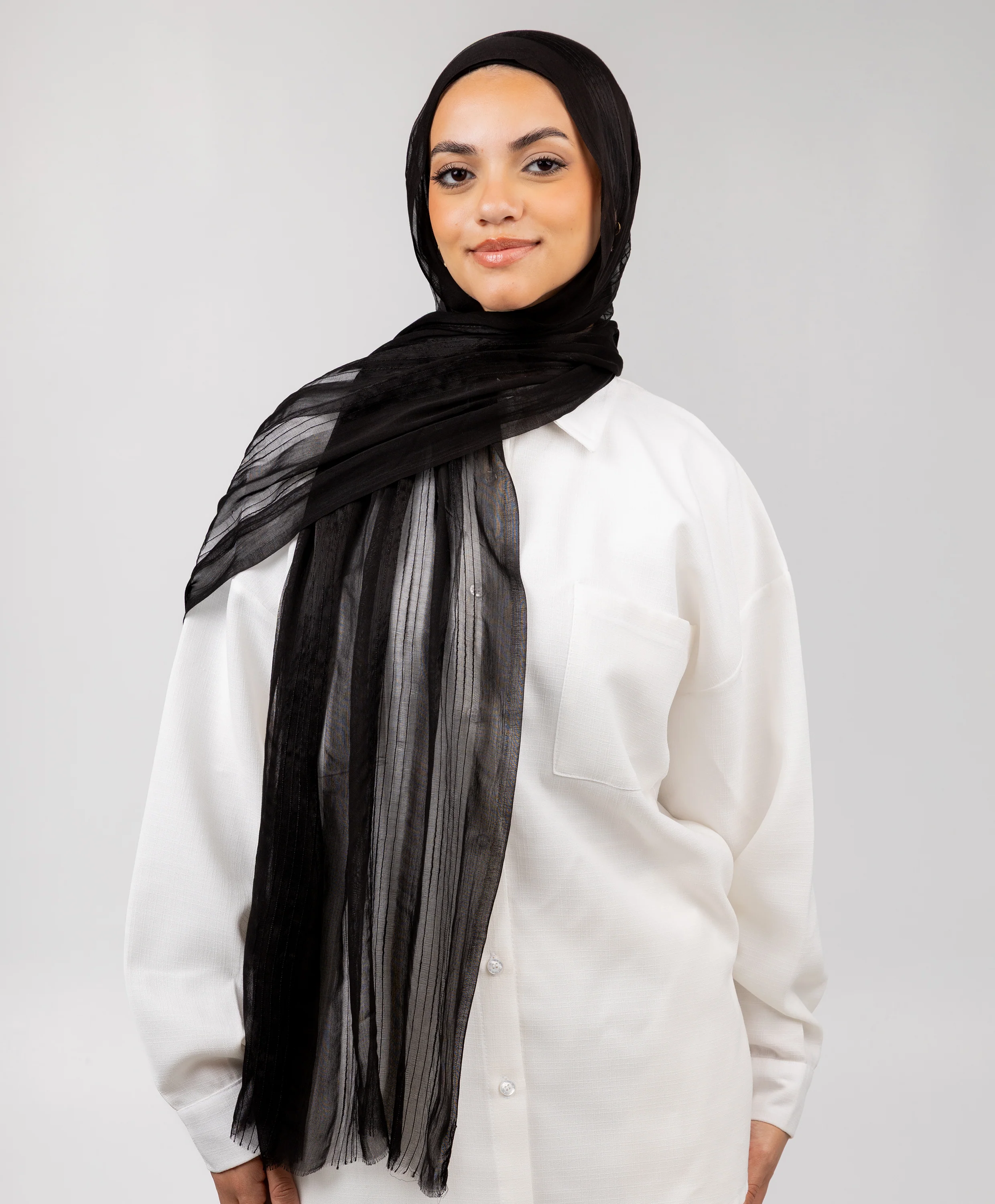 Striped Linen Scarf - Image 10