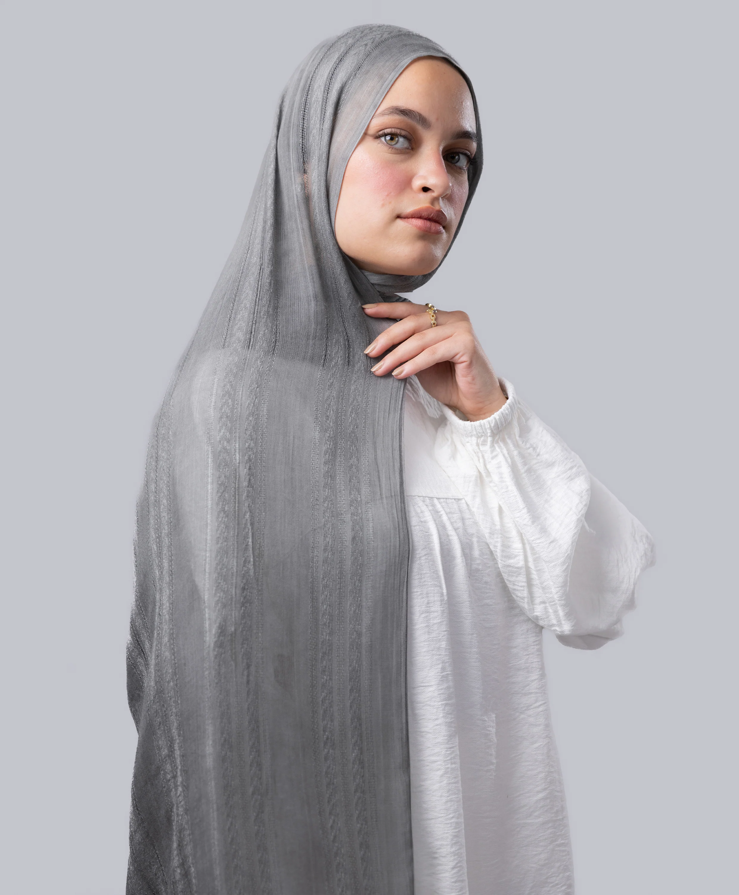 Striped Marble Linen Scarf - Image 13