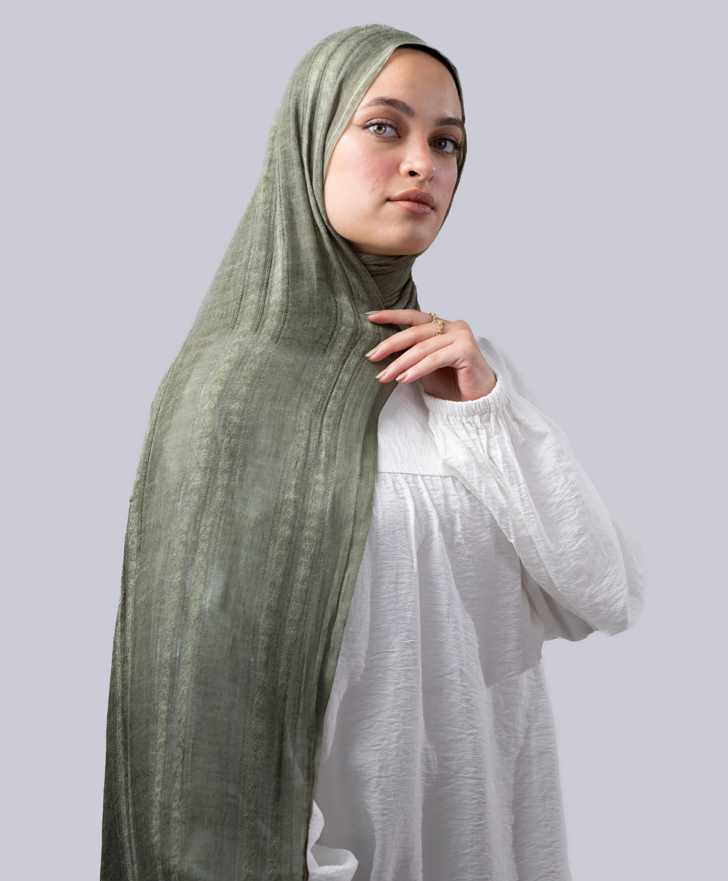 Striped Marble Linen Scarf - Image 14