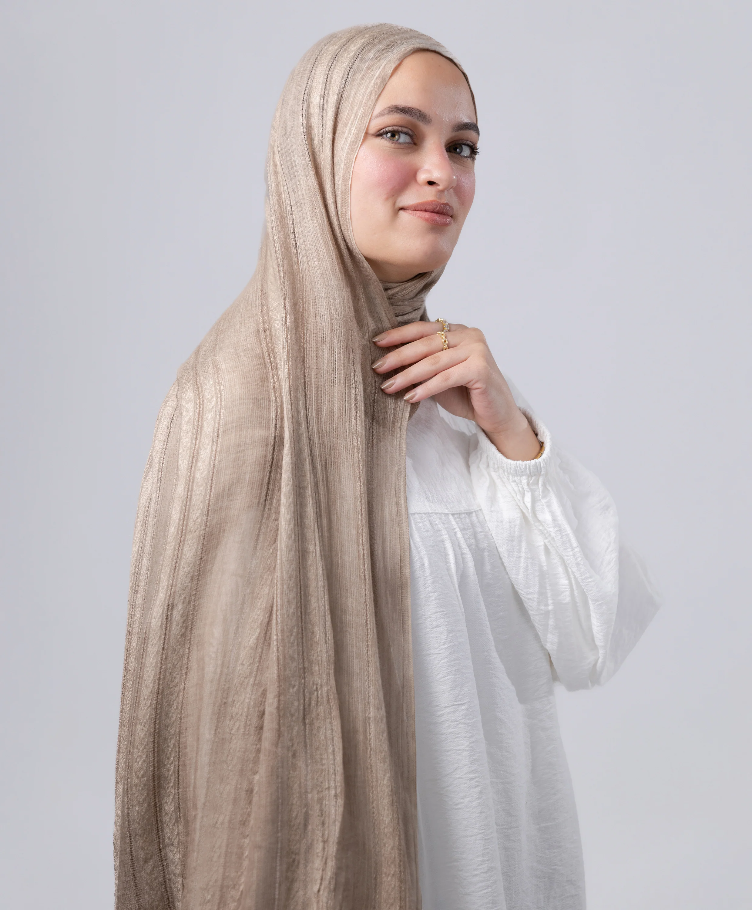Striped Marble Linen Scarf - Image 17