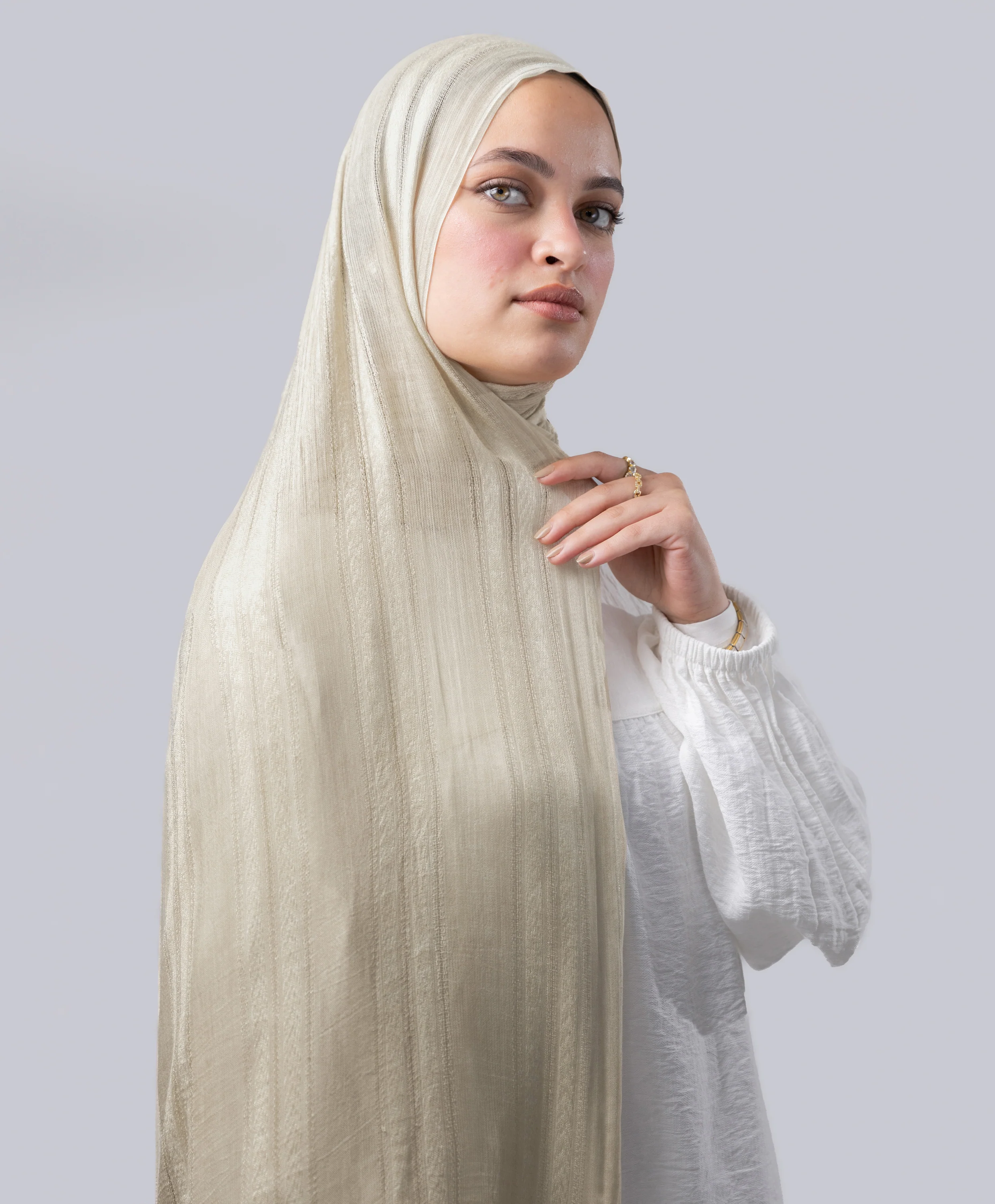 Striped Marble Linen Scarf - Image 18